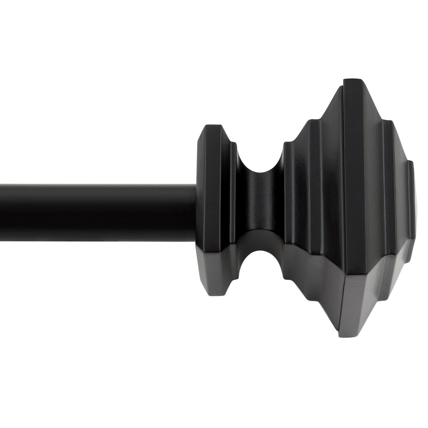 36"-66" Black Stacked Pillar Adjustable 3/4" curtain rod