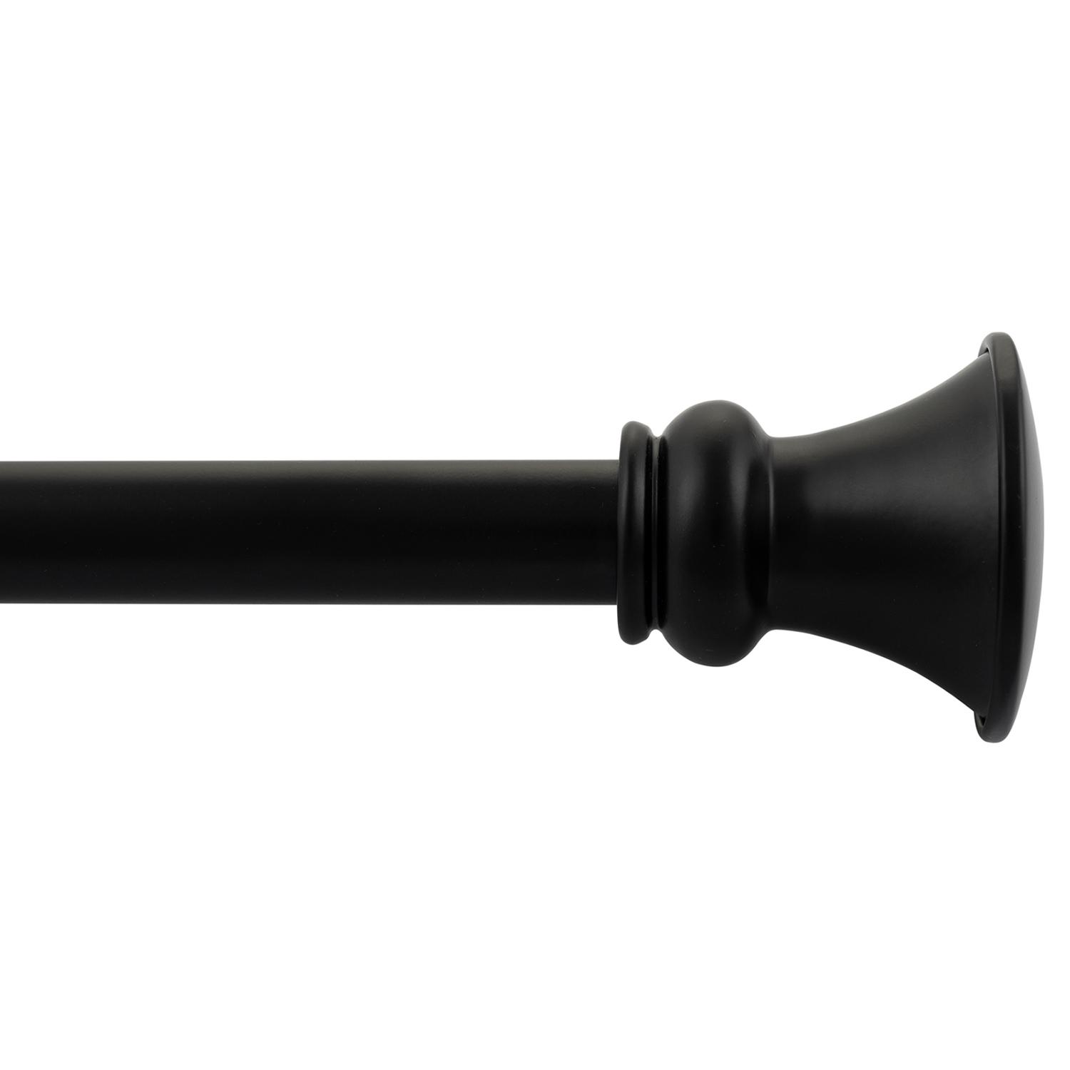 66"-120" Black Egyptian Adjustable 3/4" Curtain Rod