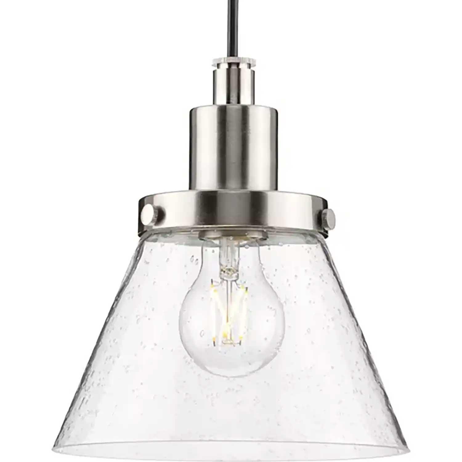 Hinton Brushed Nickel Modern Farmhouse Pendant Light