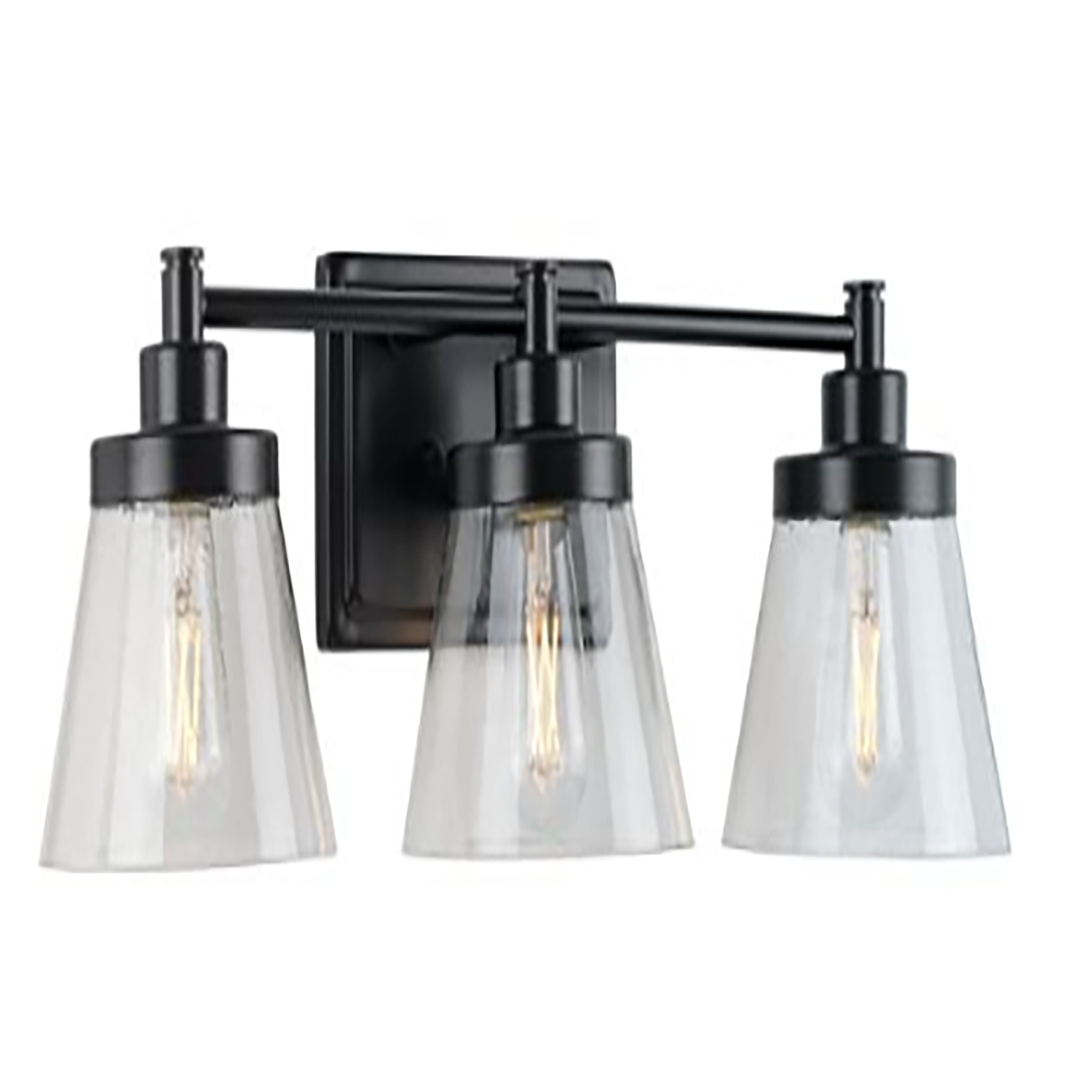 Hinton Three Light Matte Black Vanity Light