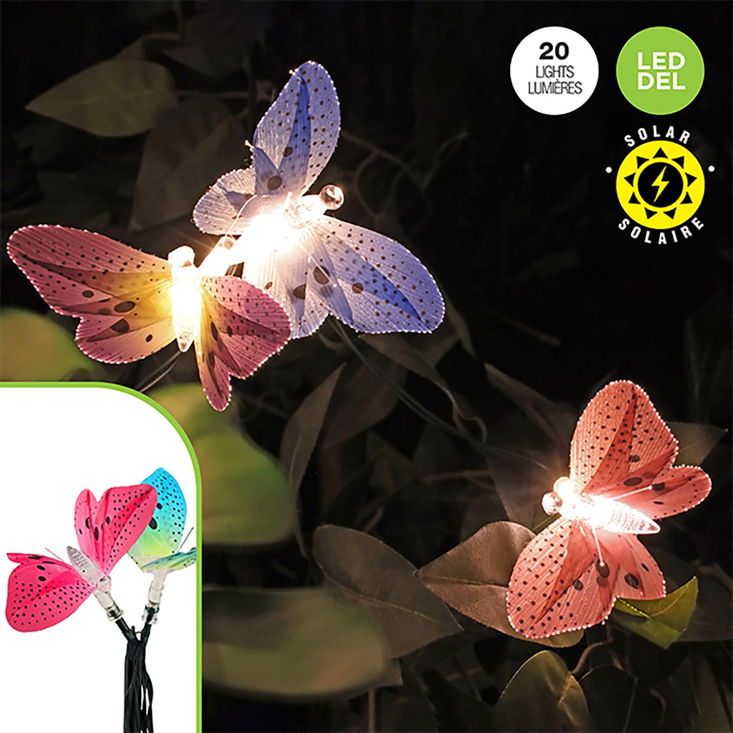20 Solar Decorative Butterfly String Lights
