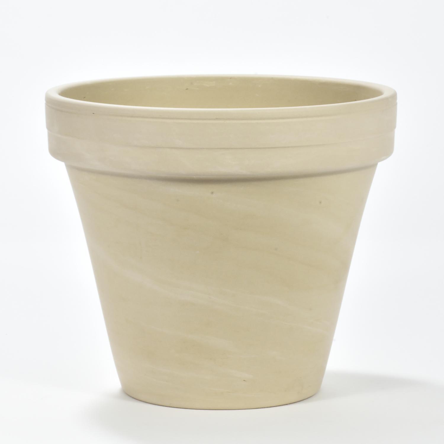 Terra Cotta White Granite Pot 8"