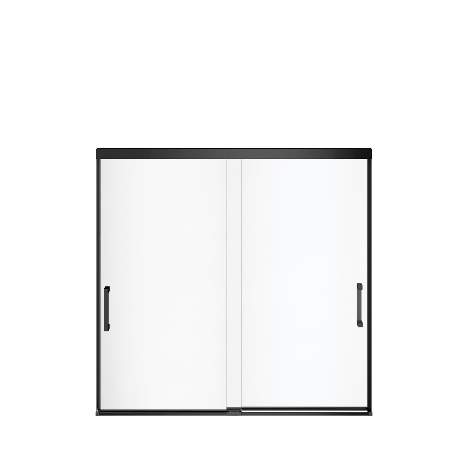 Incognito 57 51-54"x56-3/4" 8mm Bypass Tub Door Matte Black