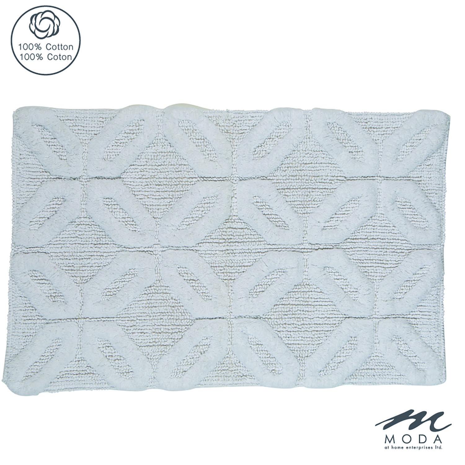 20"x30" Cordoba White 100% Cotton Bath Mat