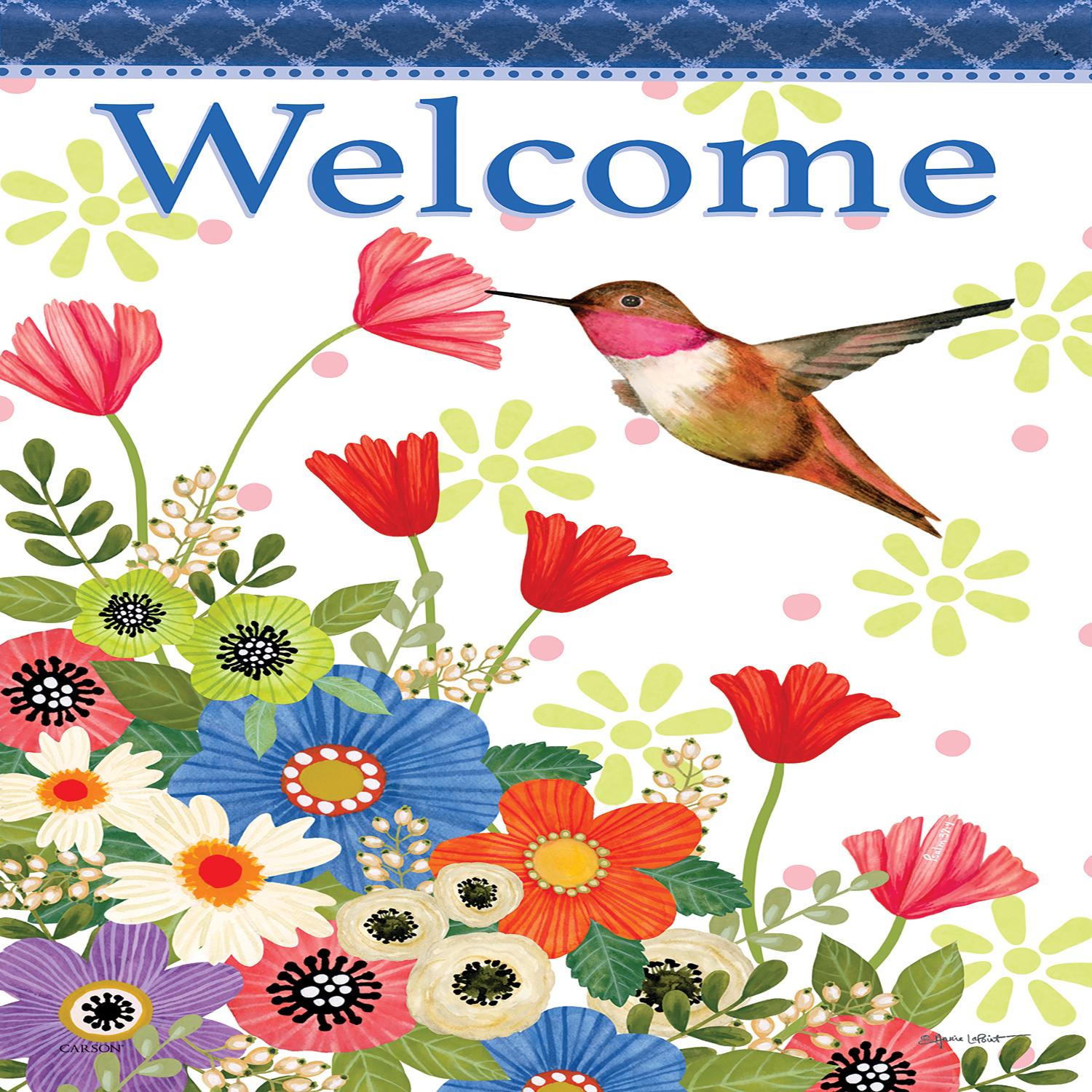 Spring Garden Flag Garden Welcome