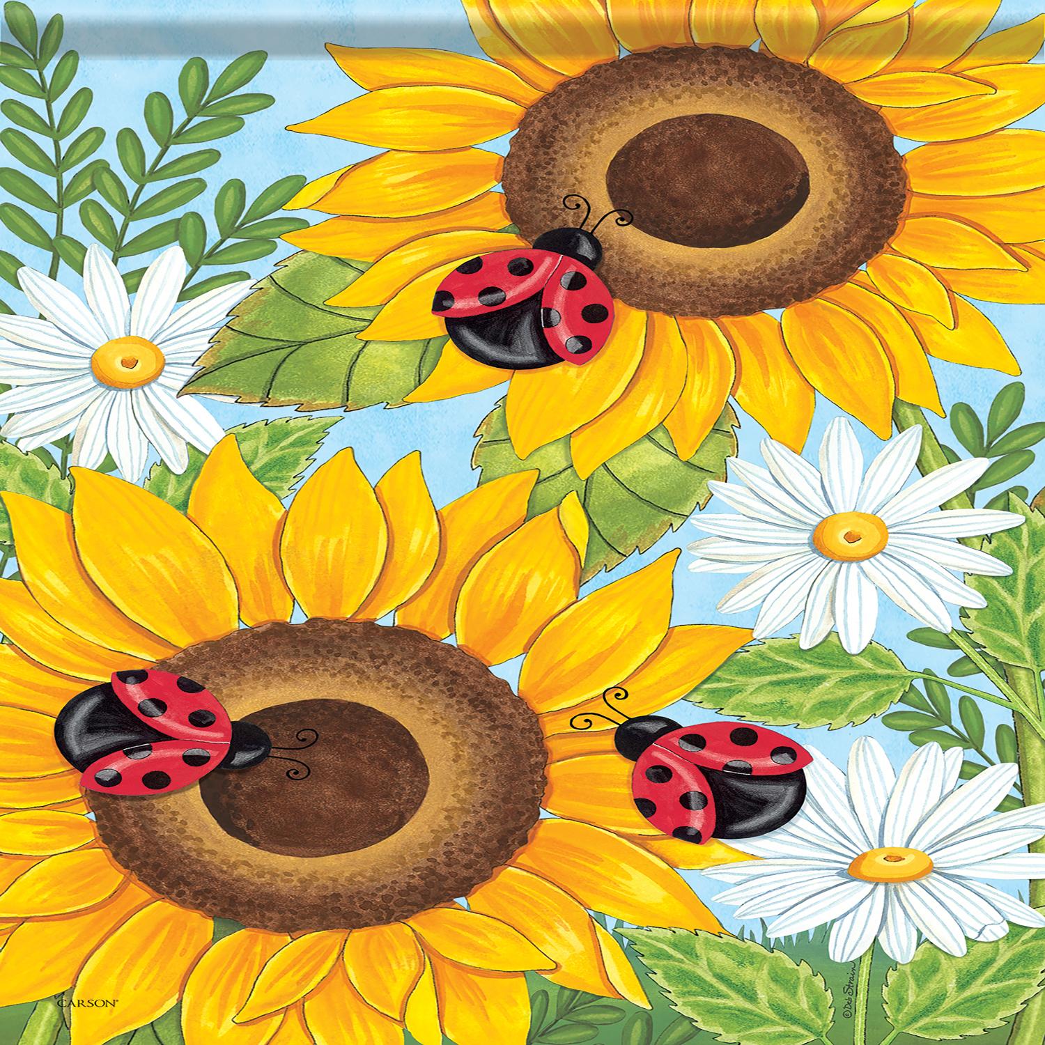 Spring Garden Flag Sunflowers & Ladybugs