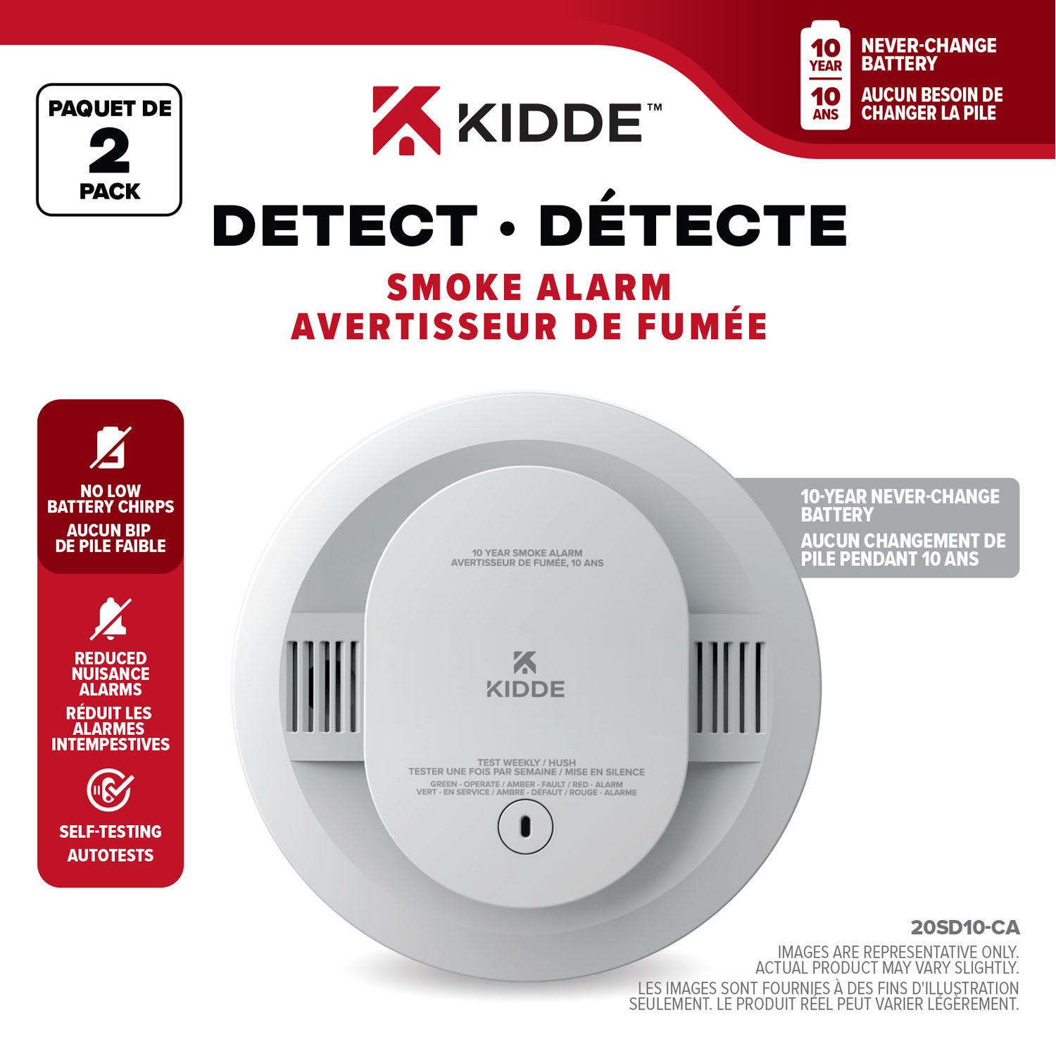 Smoke Alarm 10-Year Lithium Battery-2/Pack
