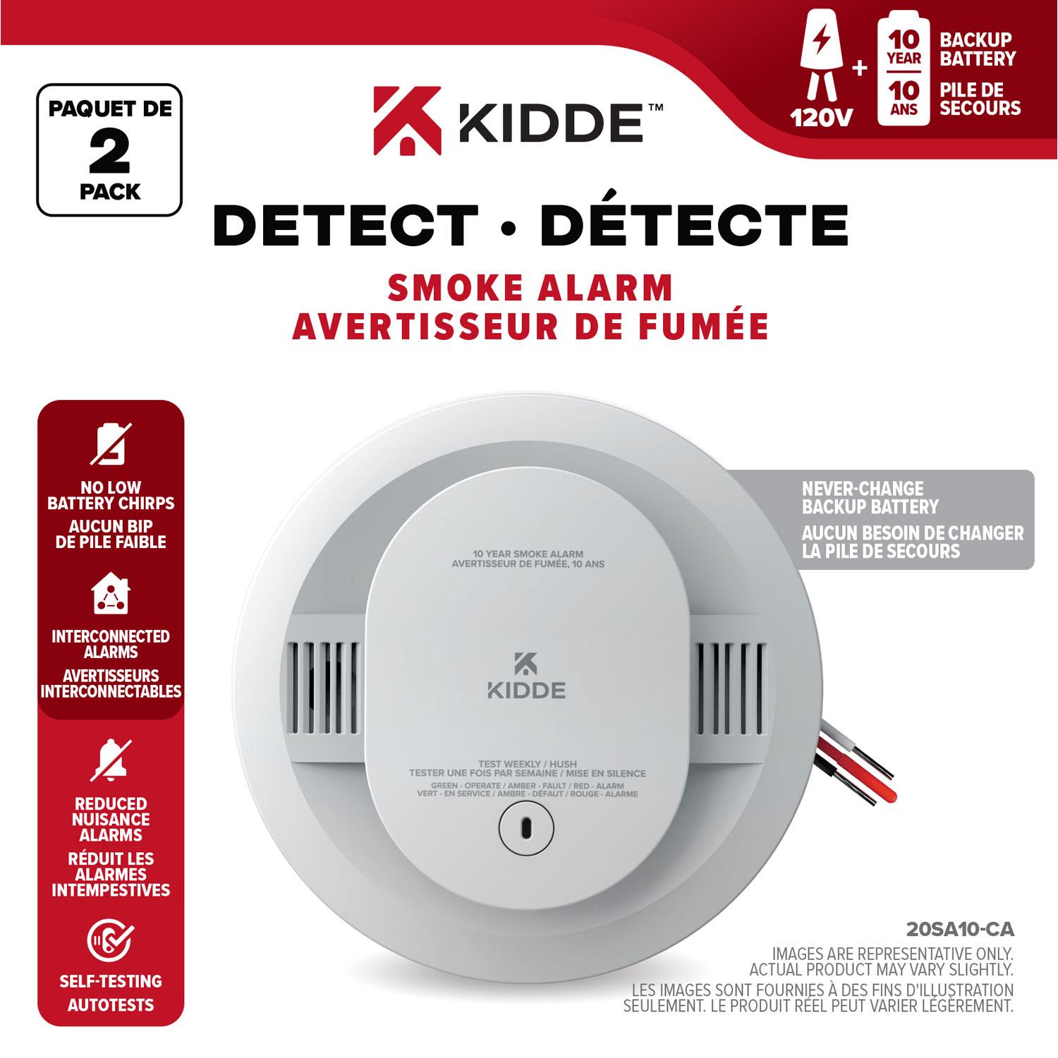 120V Hardwire Smoke Alarm 10-Year Battery Backup-2/Pk