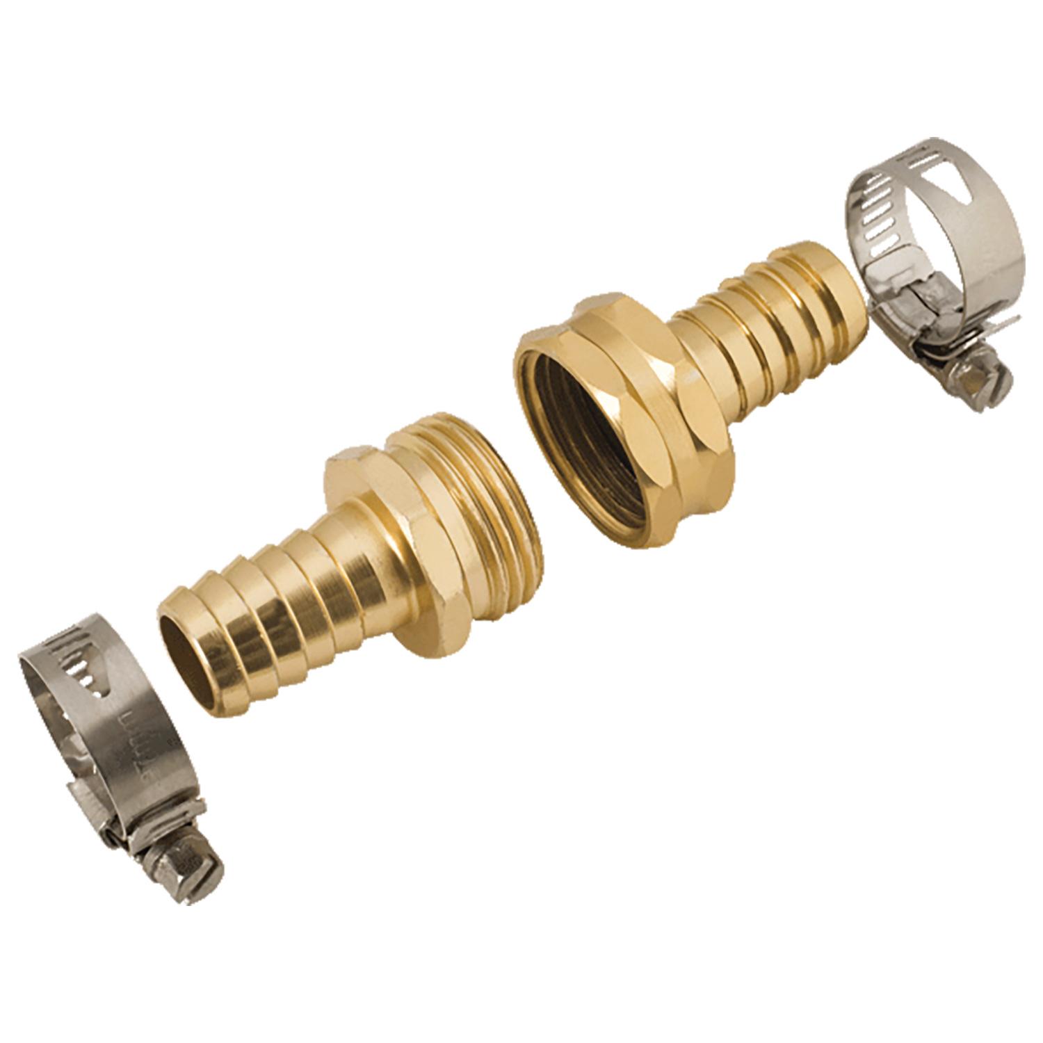 3/4 Hose Repair Set Metal Female And Male Repair Couplings