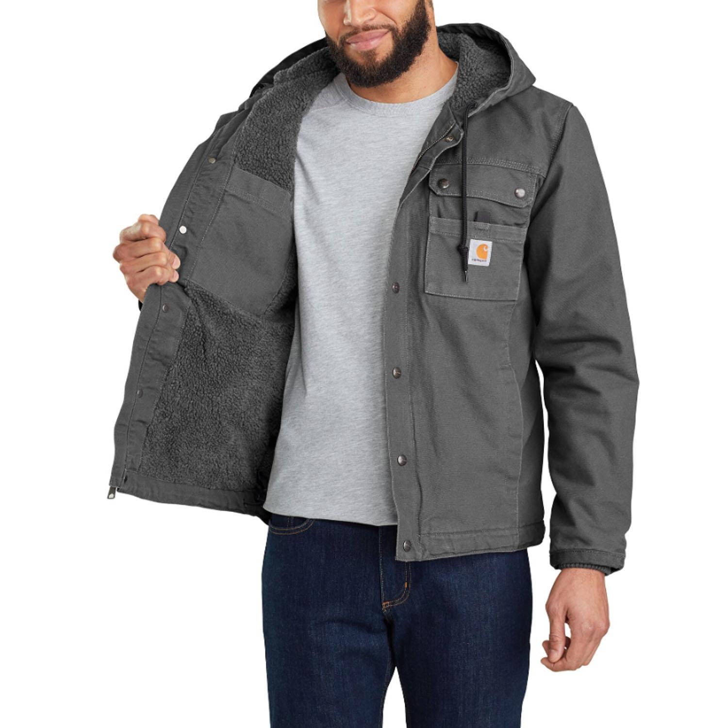 Relaxed Fit Washed Duck Sherpa-Lined Utility Jacket