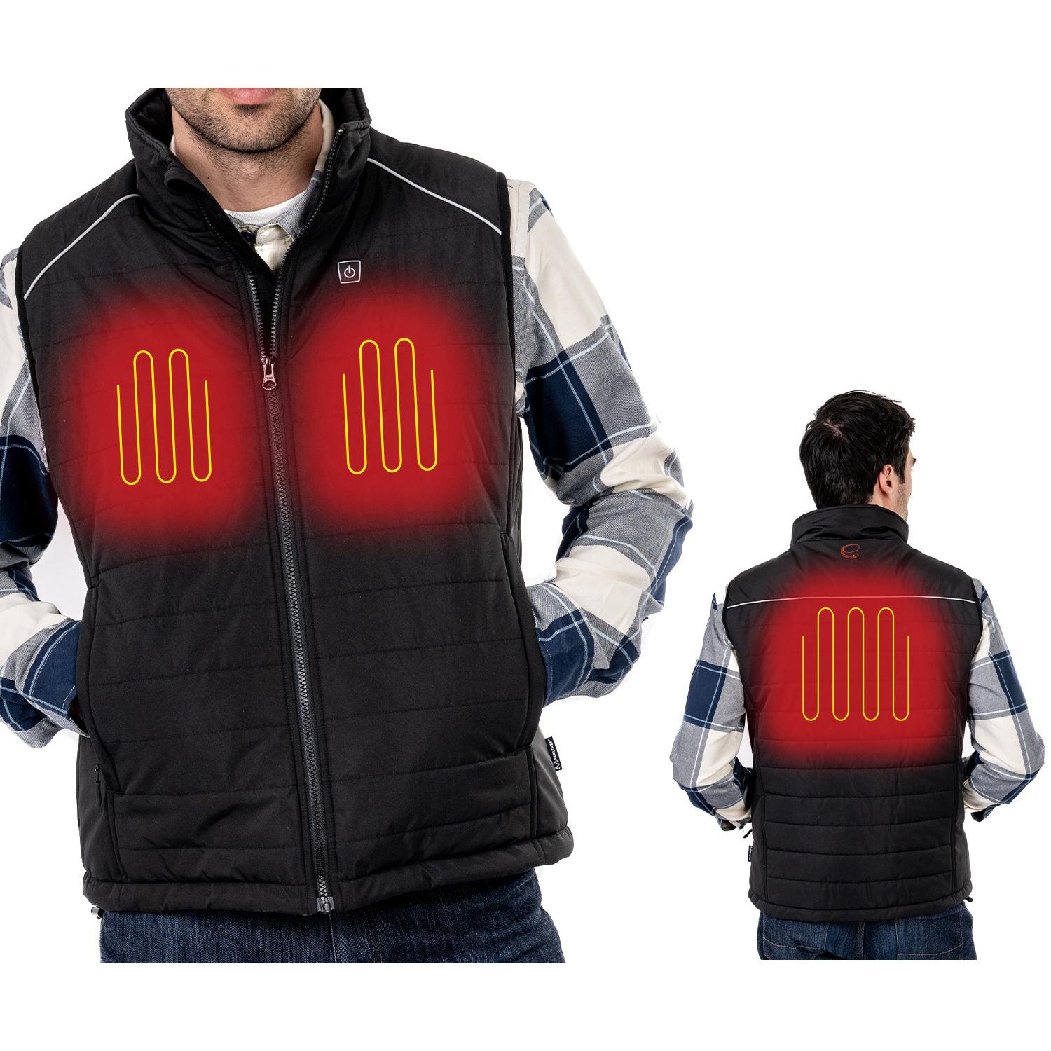 Solid Mens Heated Quilt Vest-XL