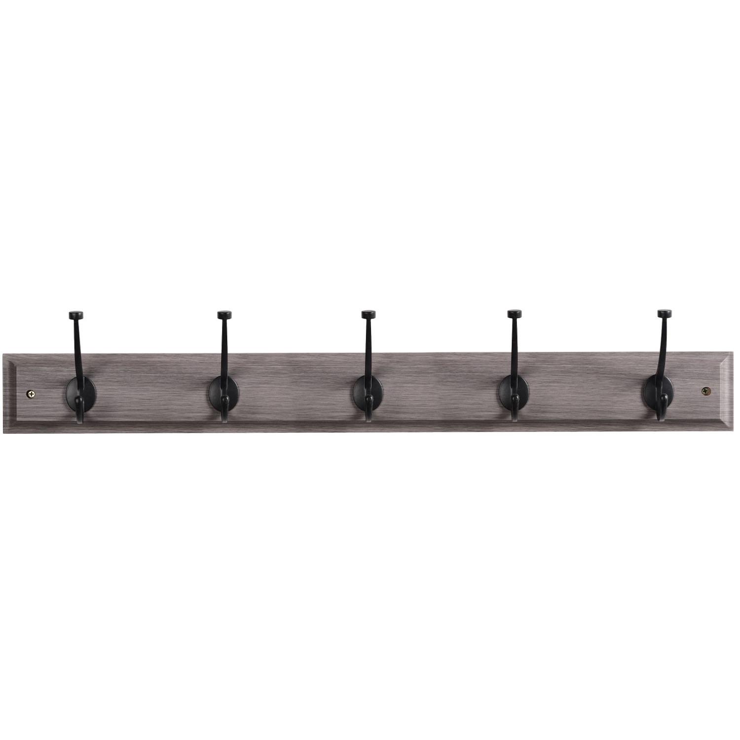 MDF Board with 5 Black Hooks