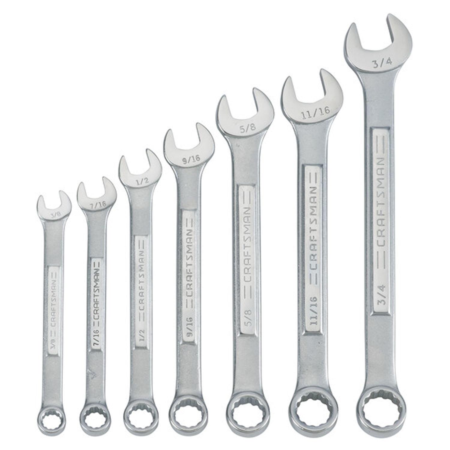 7 Piece Raised-Panel Combination Wrench Set