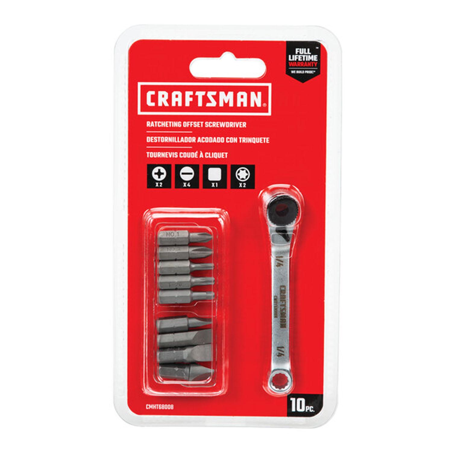 Tournevis cliquet multi-embouts Craftsman – 10 pcs