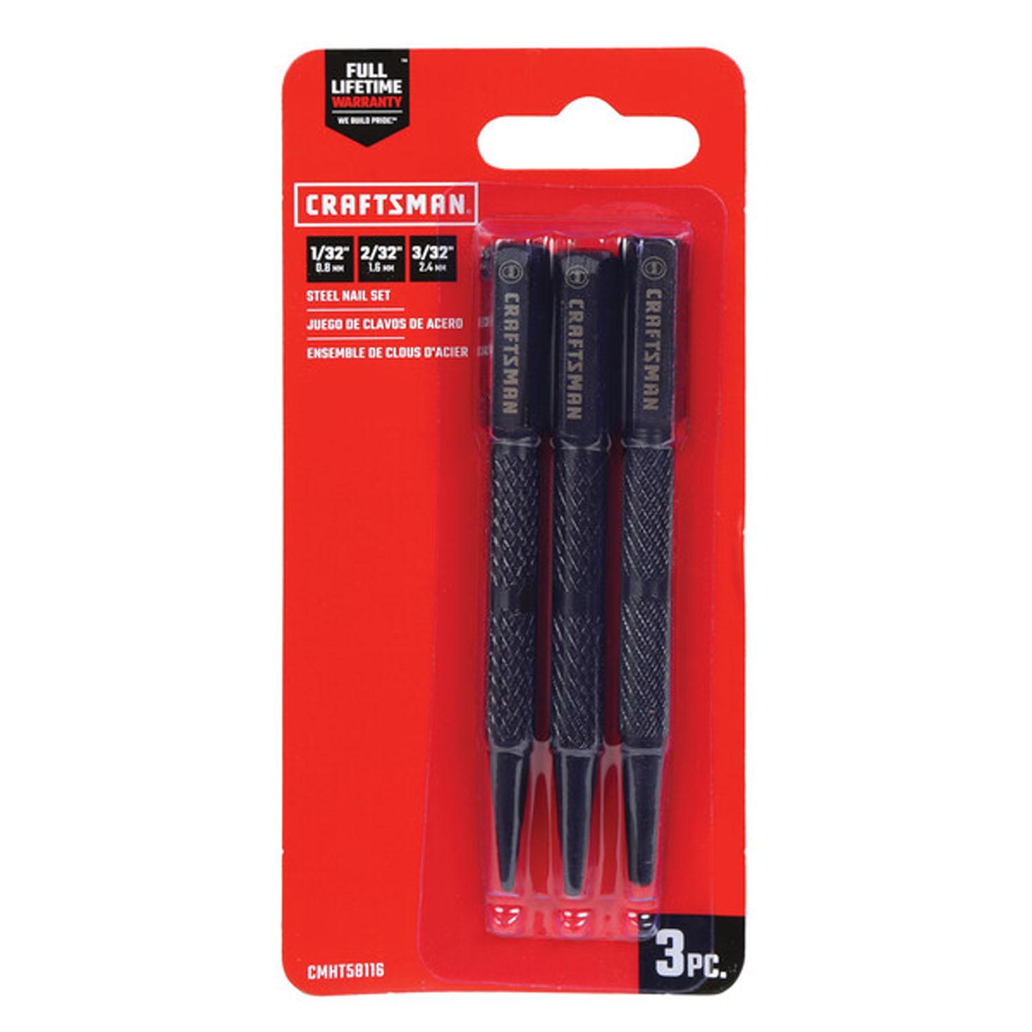 3 Piece Steel Nail Set