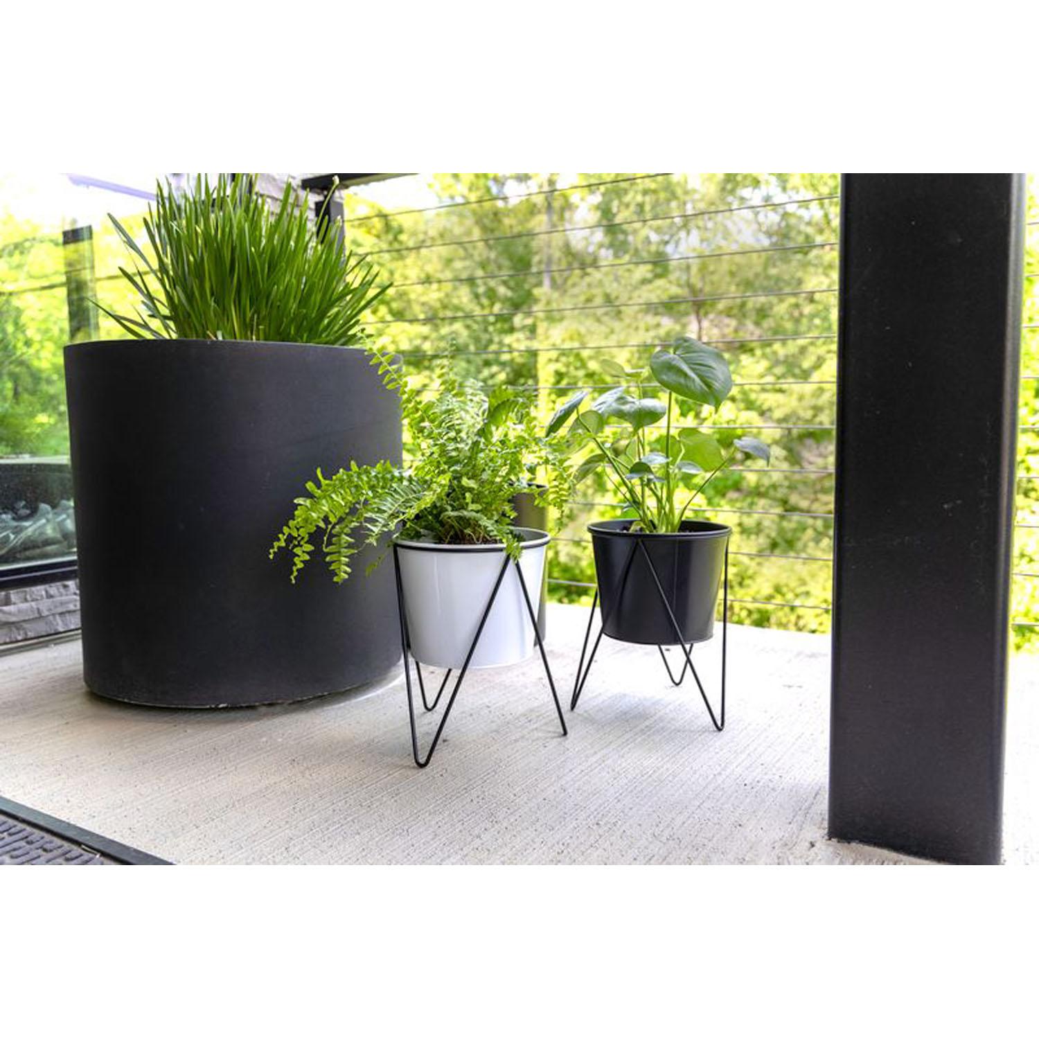 8" Planters with Mid Century Wire Stands