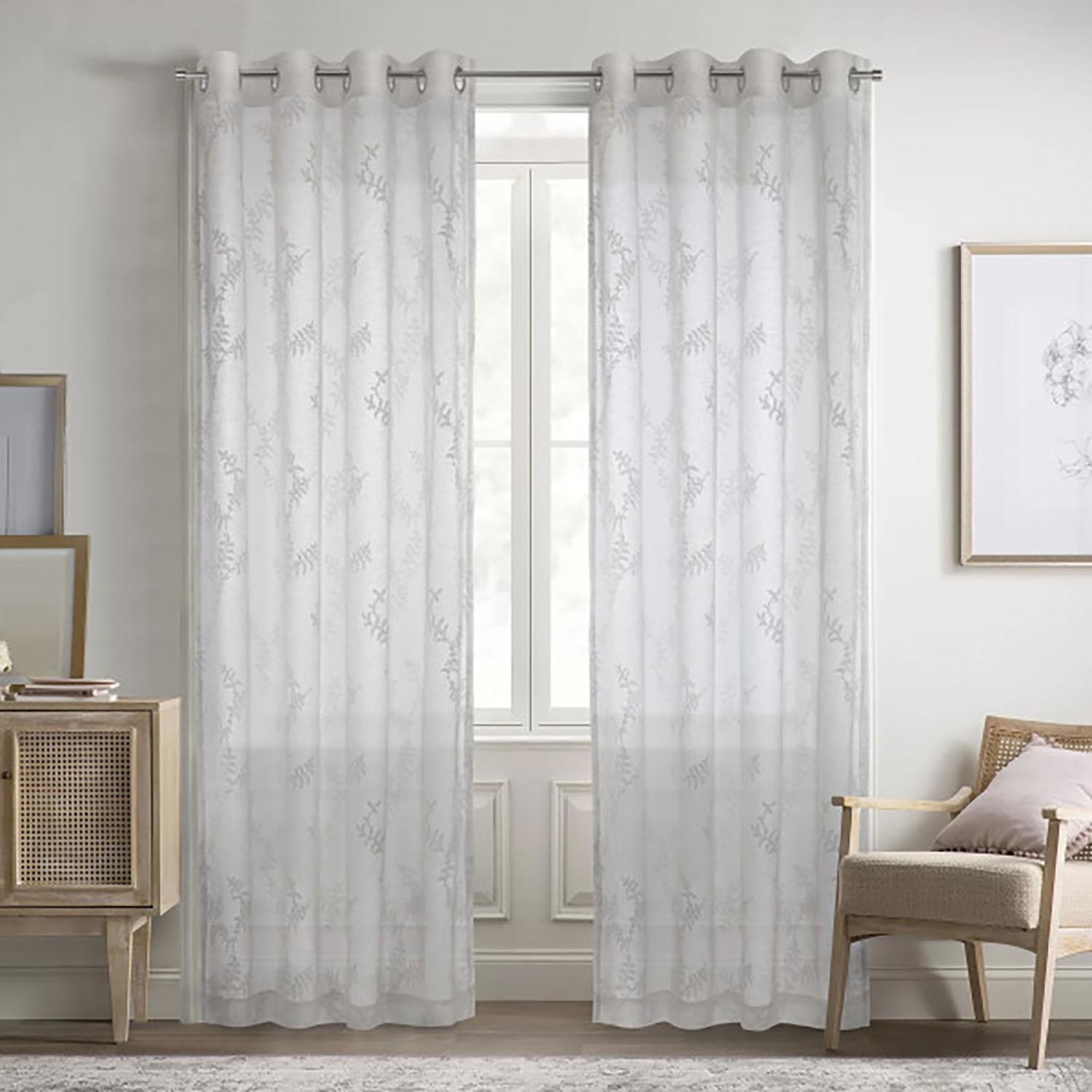 52"x84" Anita Embroidered Panel Off-white