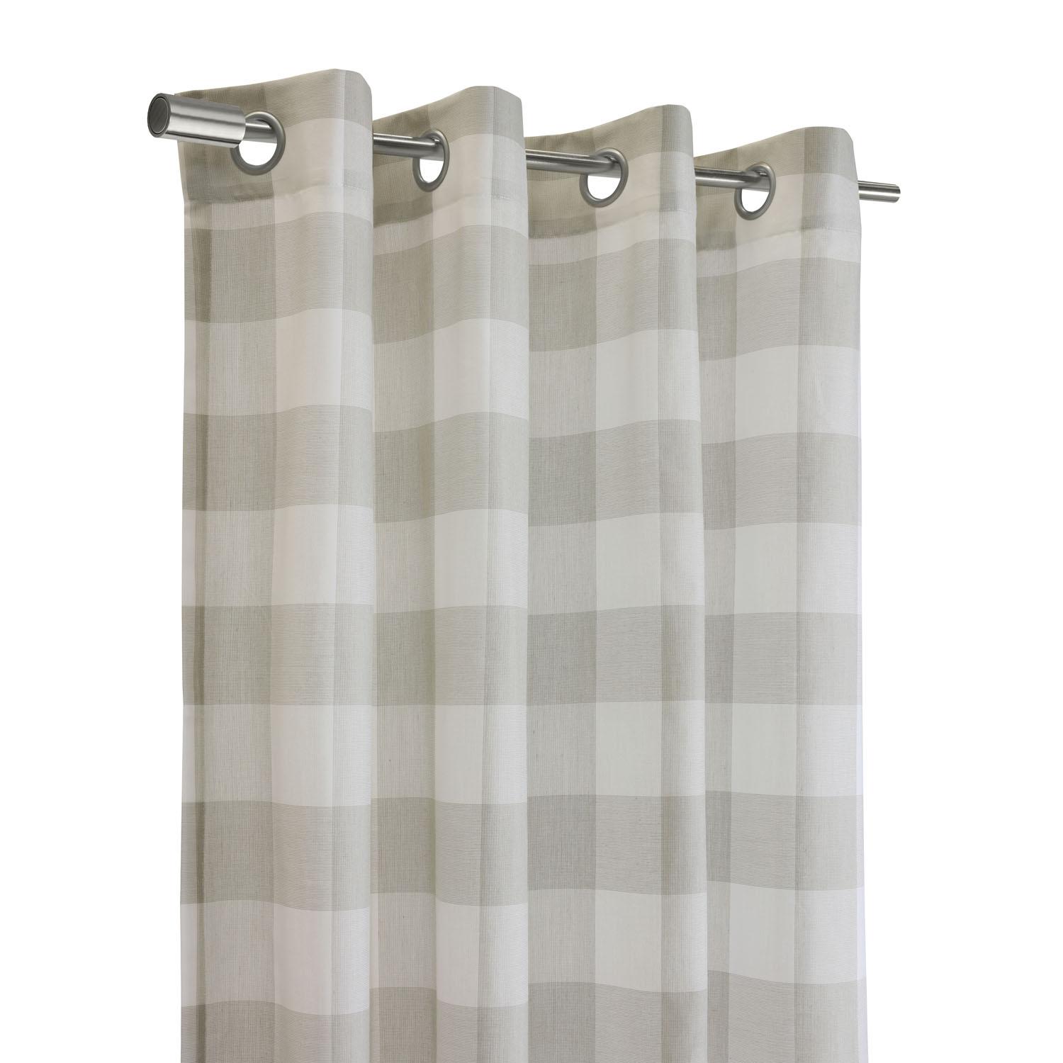 52"x84" Bradley Yarn Dye Plaid Taupe Grommet Panel Taupe