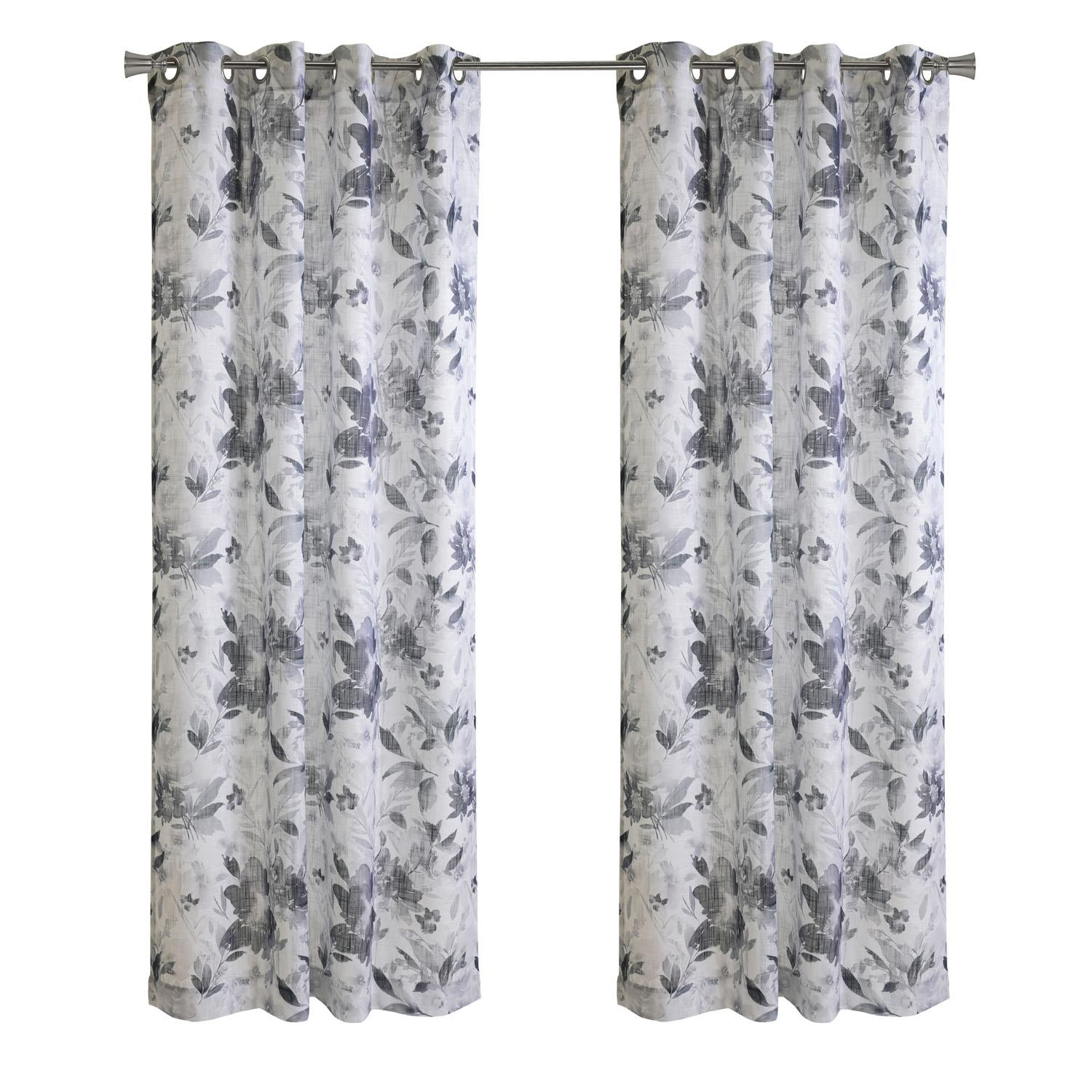 52"x84" Dolly Floral Grommet Panel Steel Blue
