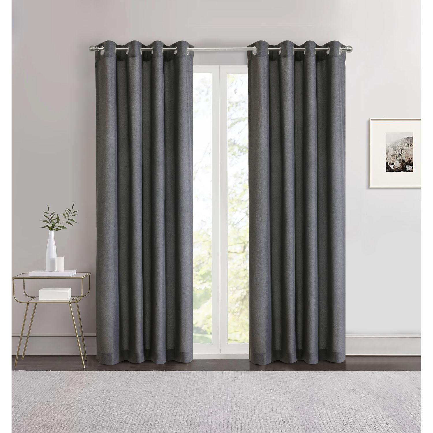 52"x84" Rockwell Polyester Solid Grommet Panel  Charcoal