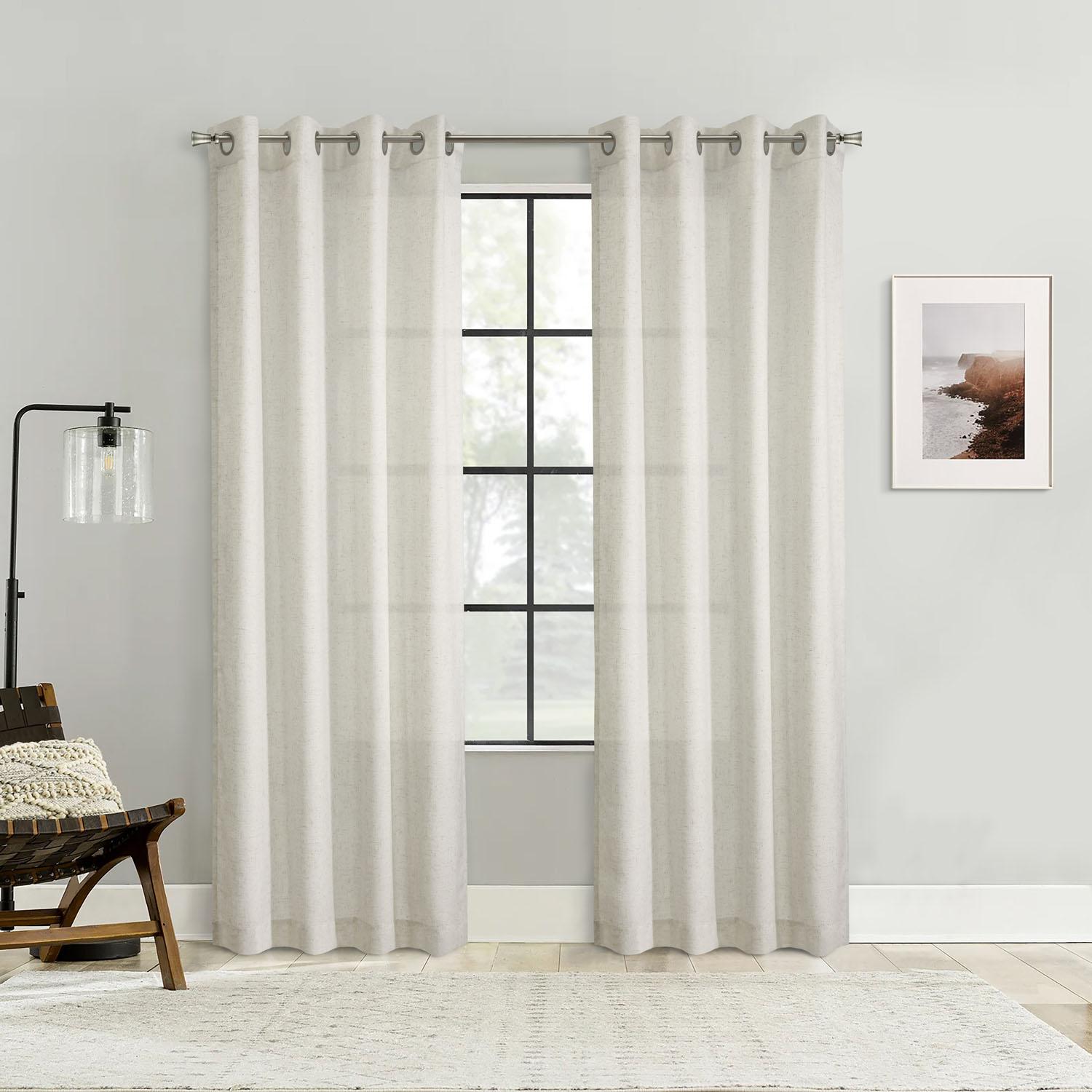 52"x84" Samuelson Faux Linen Grommet Panel  Linen