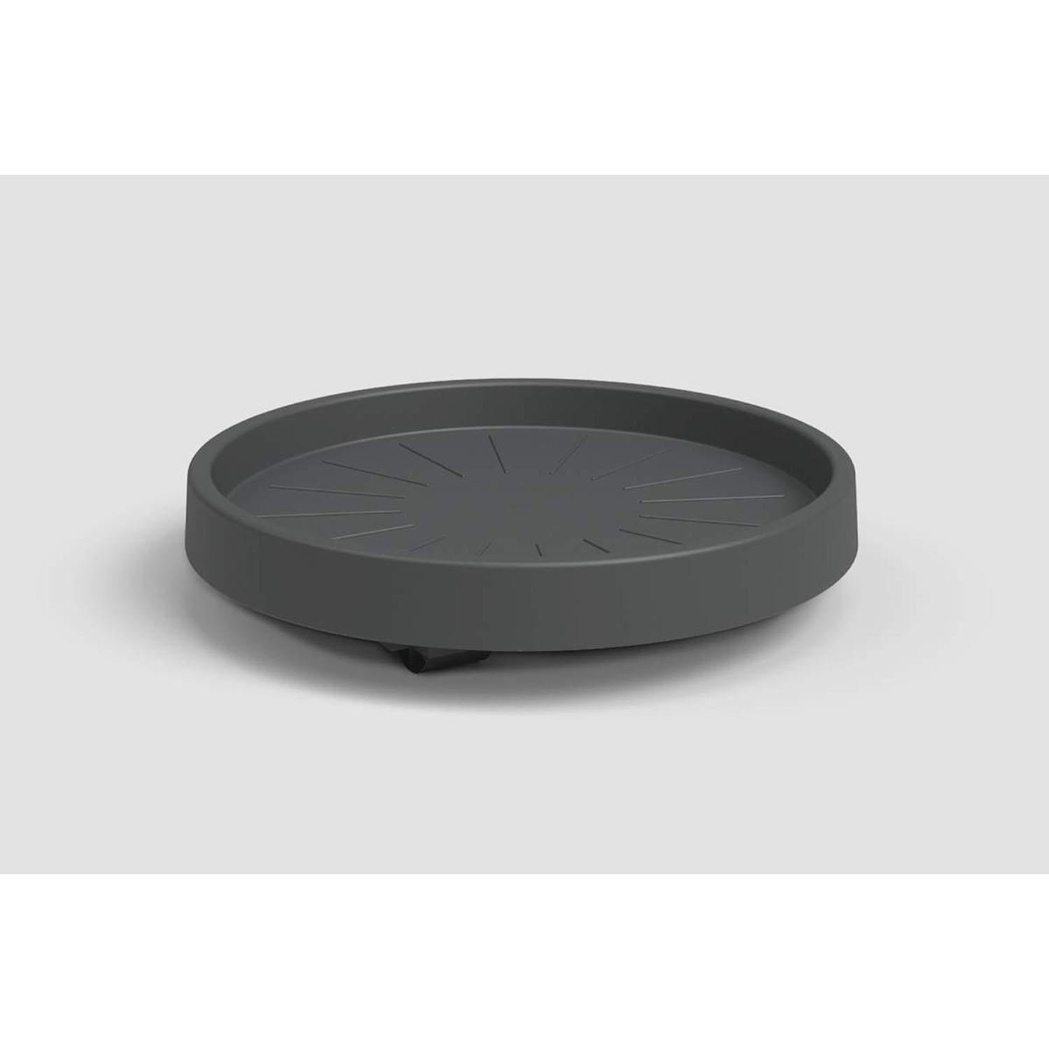 Soucoupe en plastique anthracite avec roulettes 16 po