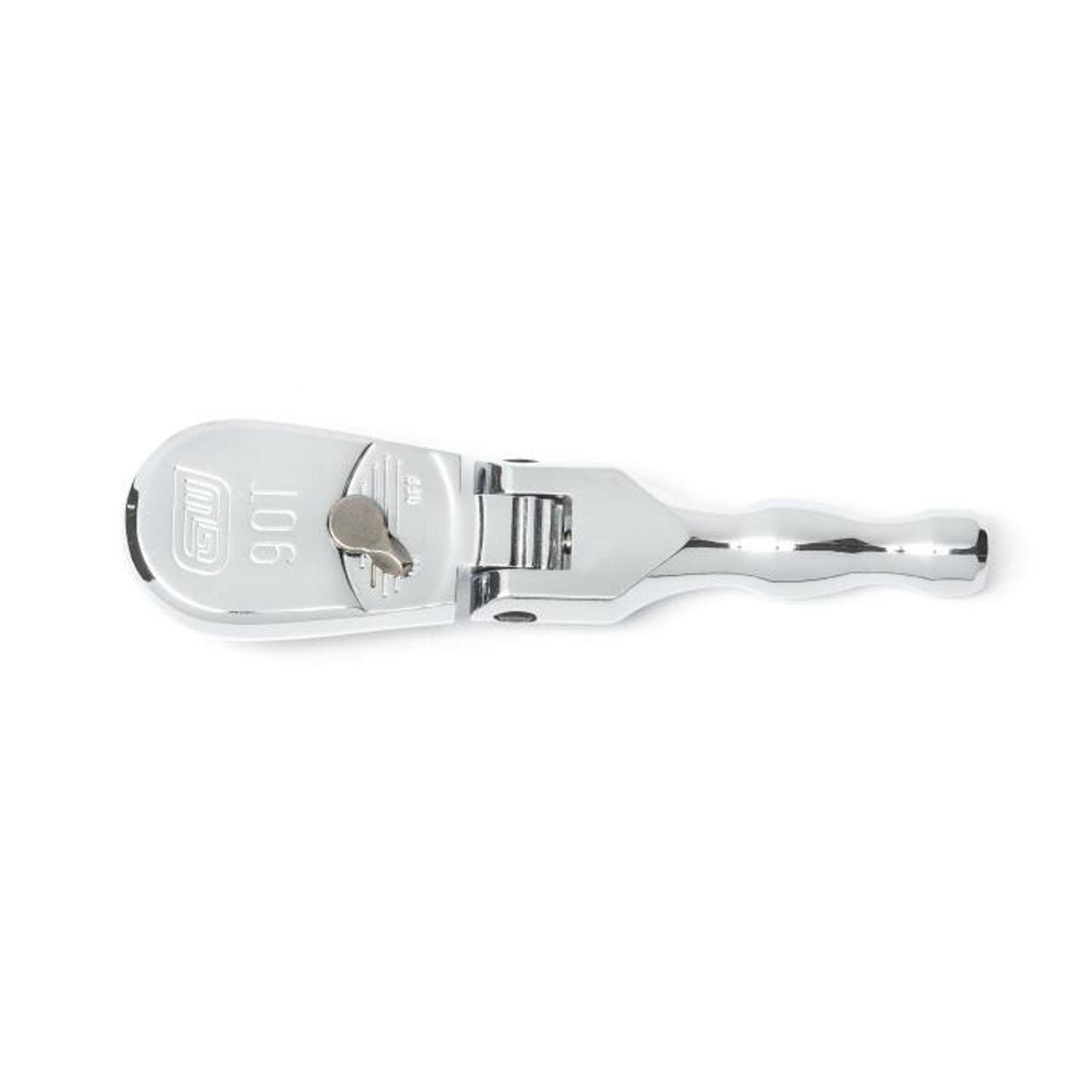 3/8" Drive 90-Tooth Stubby Flex Head Teardrop Ratchet 5"