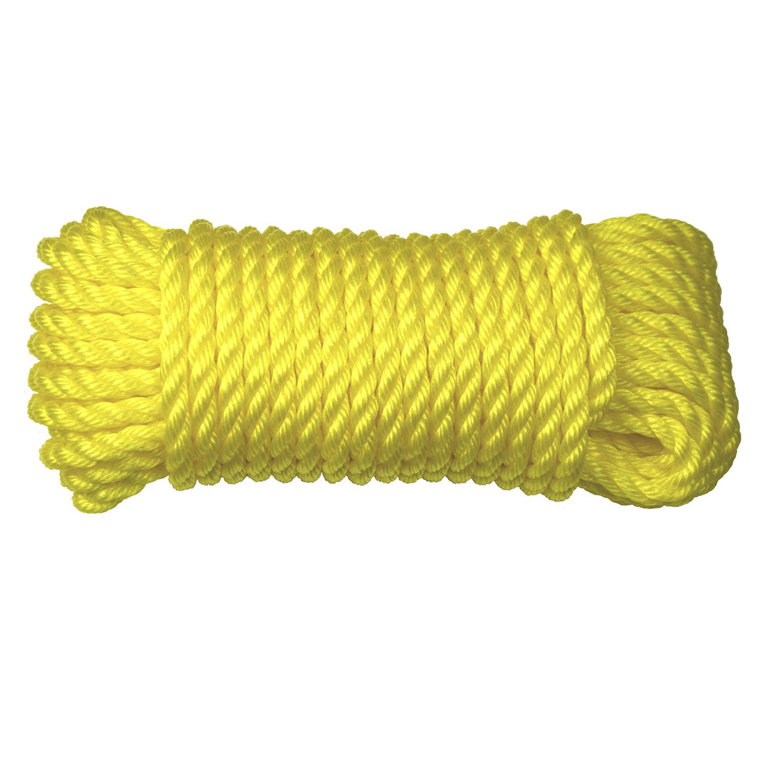 Twisted Polypropylene Rope 3 Strand-Yellow 3/4" x 25'