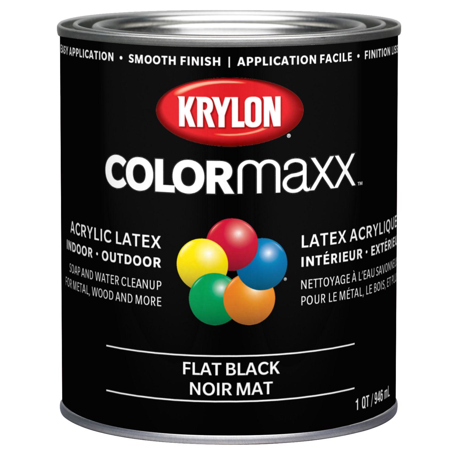 COLORmaxx Interior/Exterior Enamel Paint Flat Black 946mL