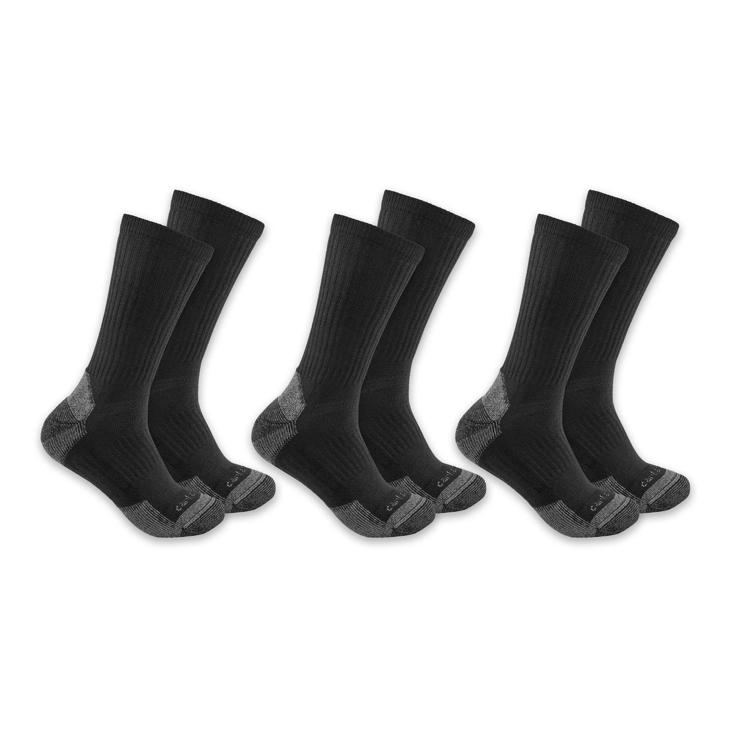 Midweight Cotton Blend Crew Sock 3/Pack - White Large