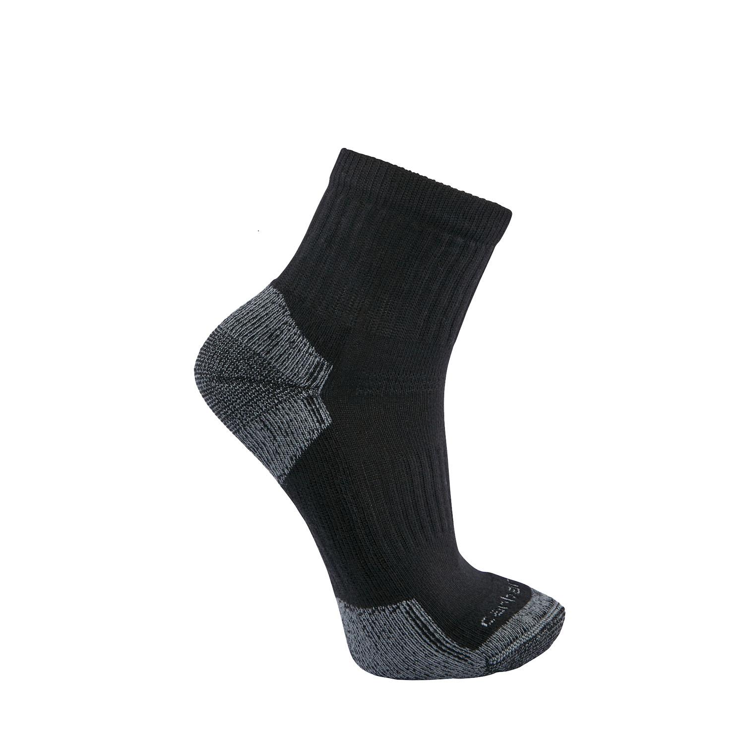Midweight Cotton Blend Quarter Sock 3/Pack - Black Large