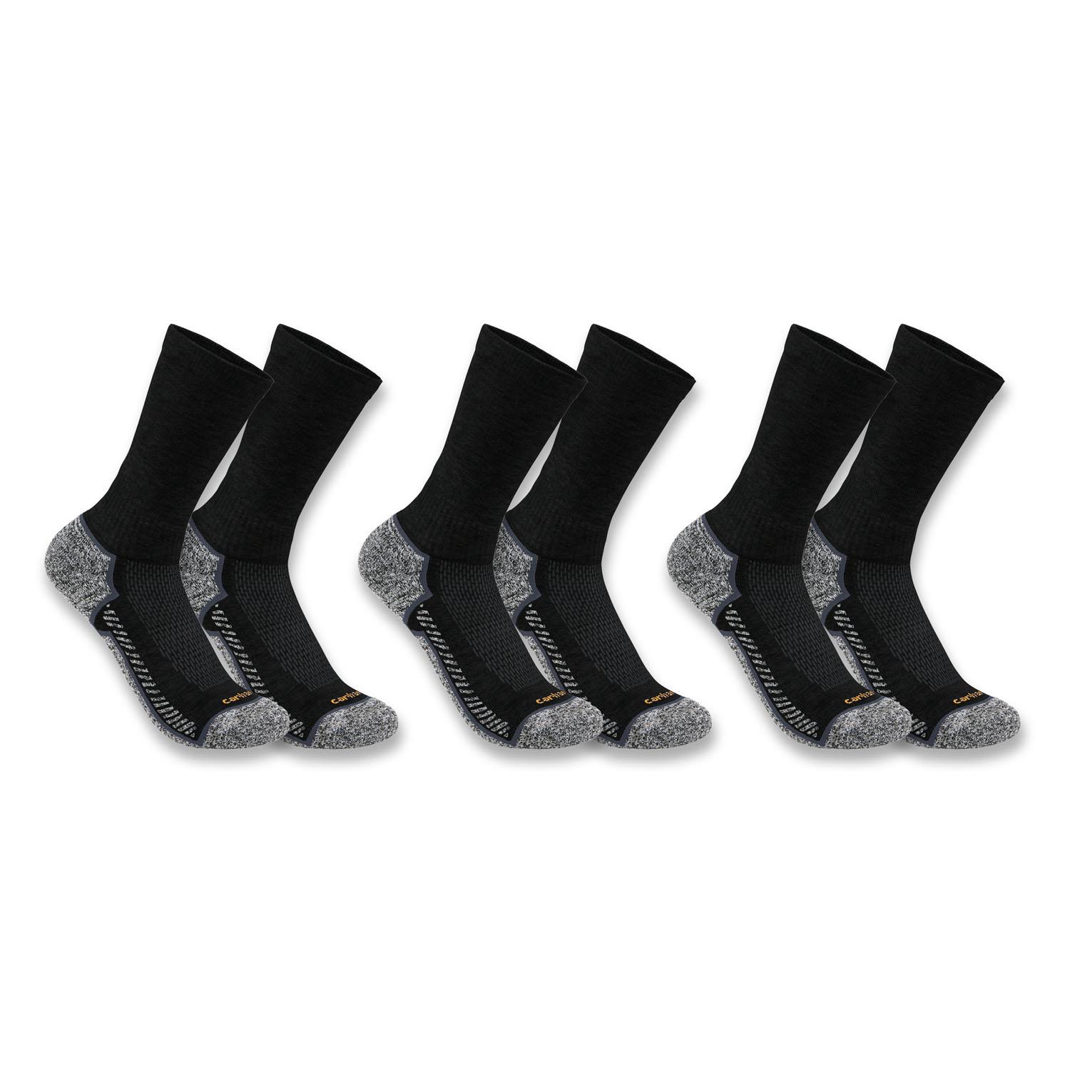 Force Midweight Crew Sock 3/Pack Black Large