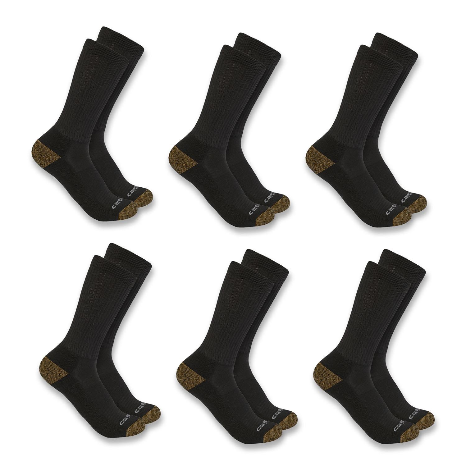 Midweight Crew Sock 6/Pack - Black Large
