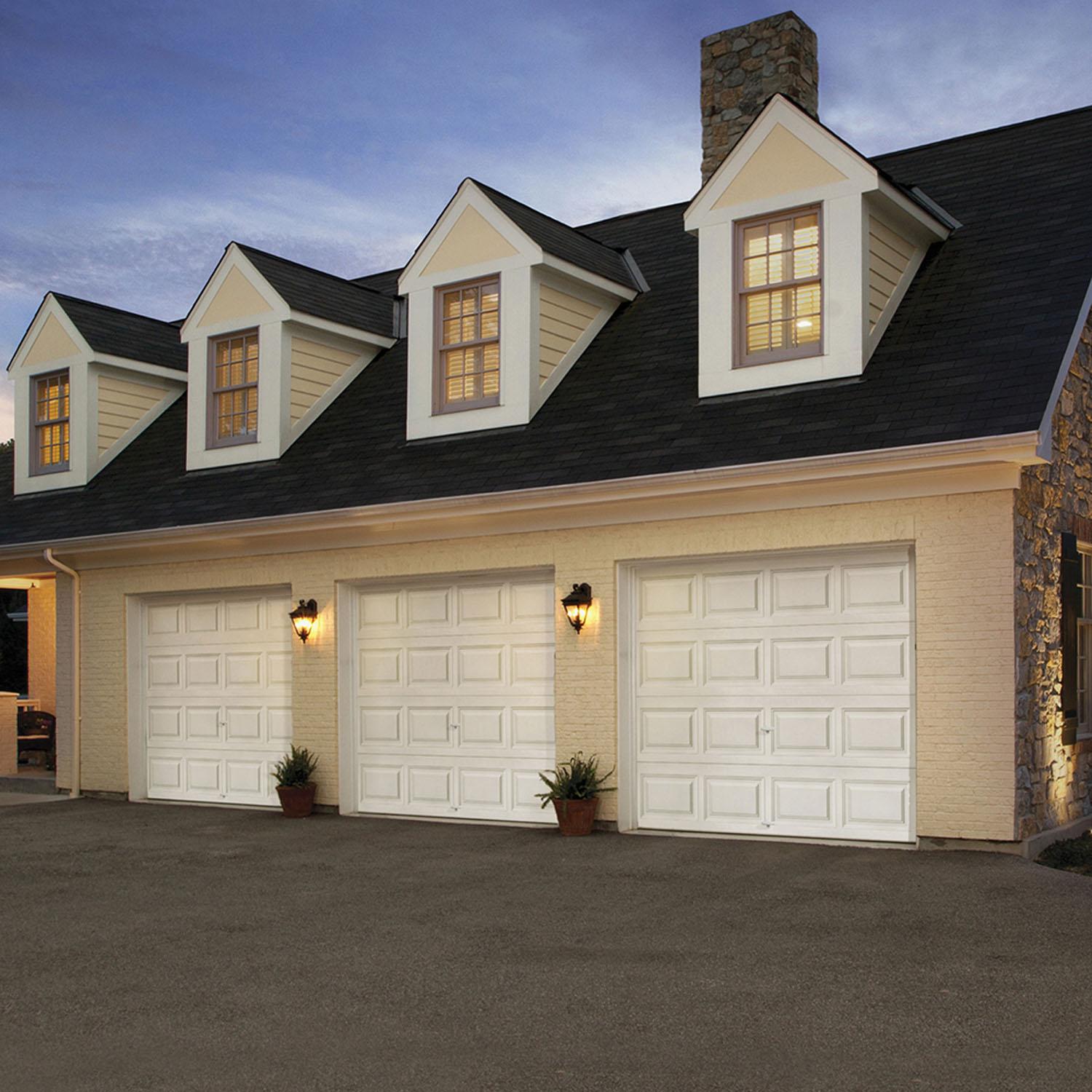 8' x 7' Classic Steel Insulated White Garage Door
