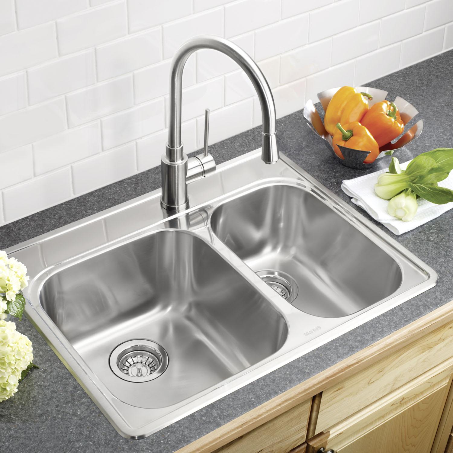 Essential 27" Drop-In Stainless Kitchen Sink 1.5 Bowl-1 Hole