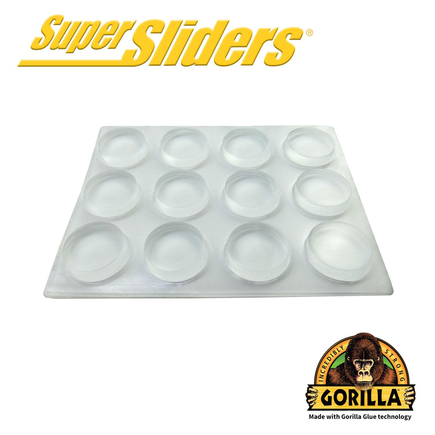 Super Slider & Gorilla Glue Self Stick 1/2" Bumper Pad Clear
