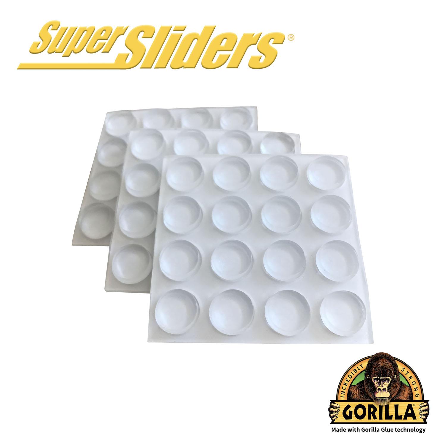 Super Slider & Gorilla Glue Self Stick 1/2" Bumper Pad Clear