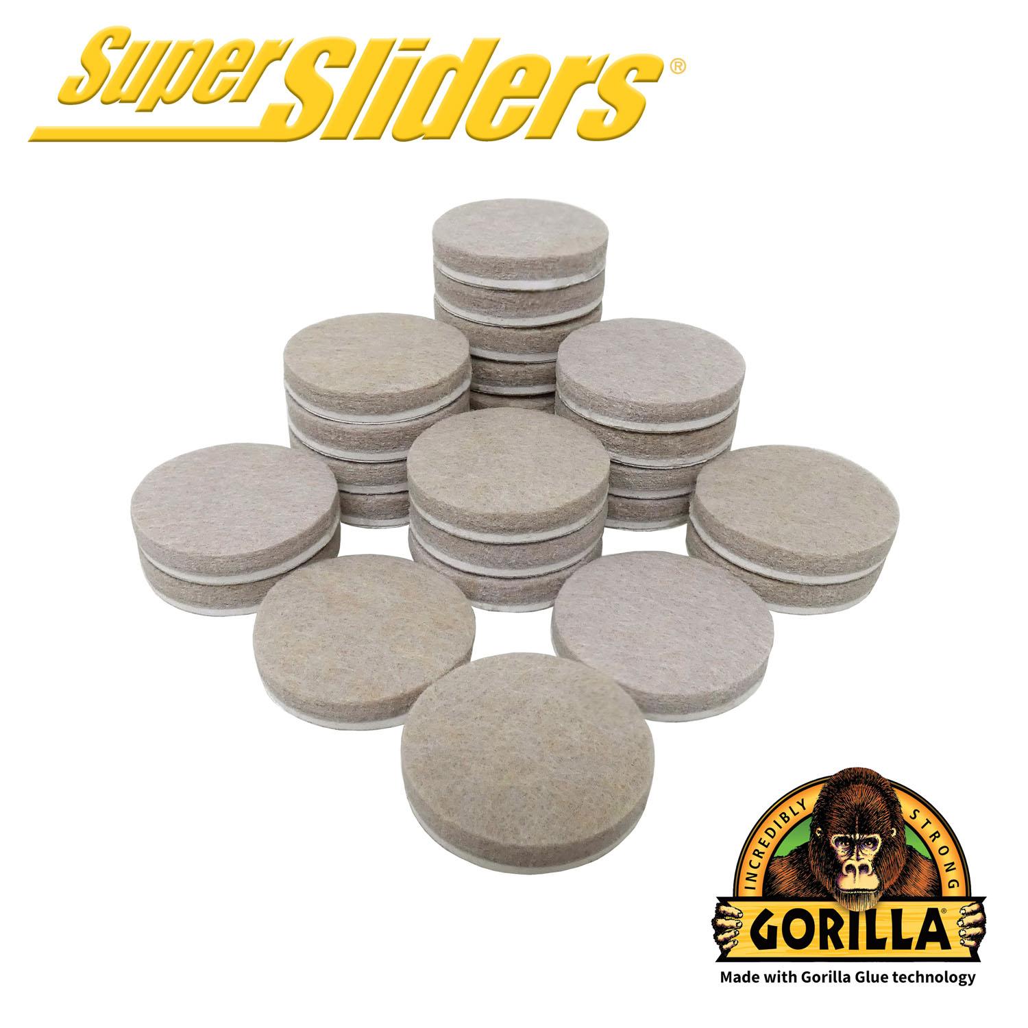 Super Sliders & Gorilla Glue 1-1/2" Felt Pads Beige