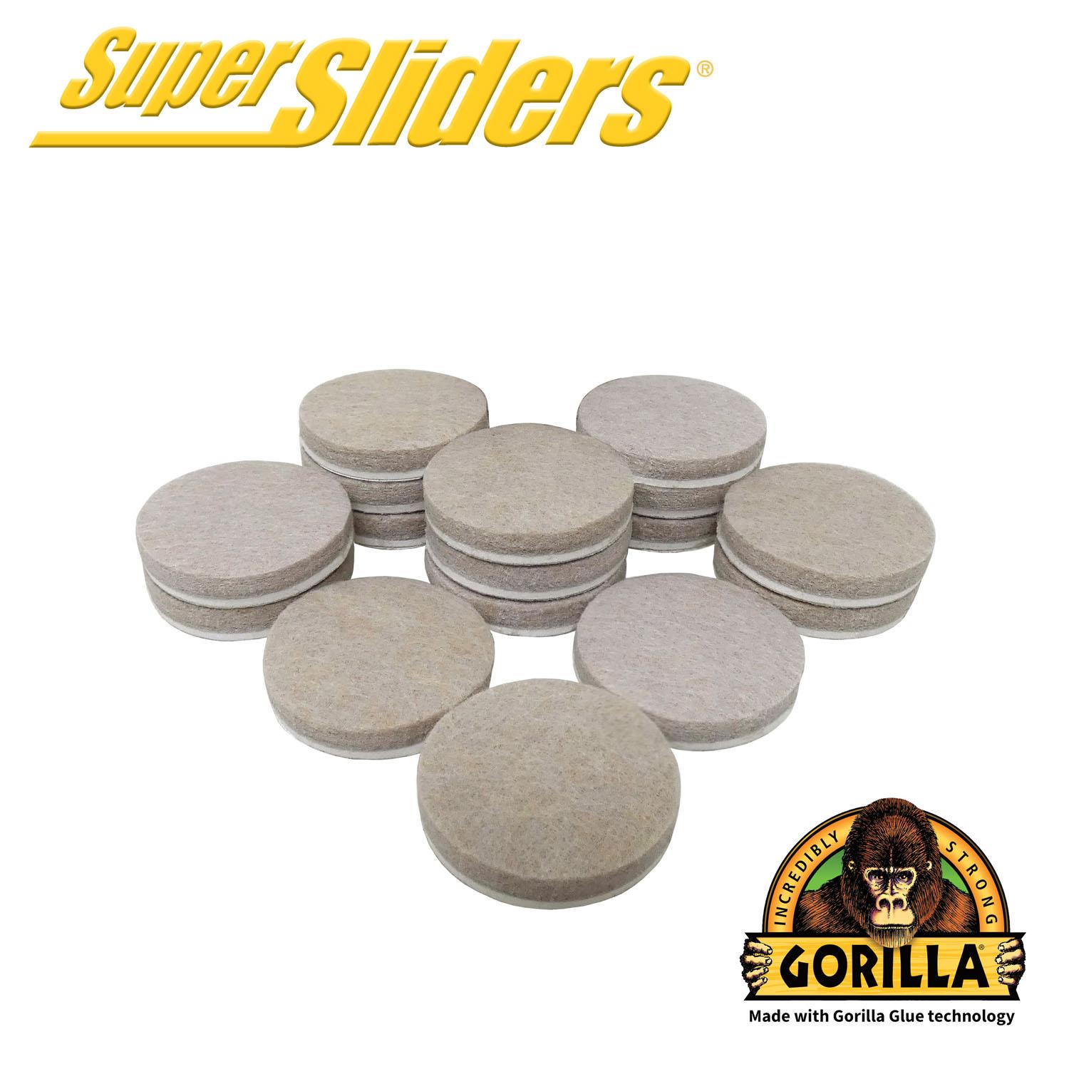 Super Sliders & Gorilla Glue 1-1/2" Felt Pads Beige