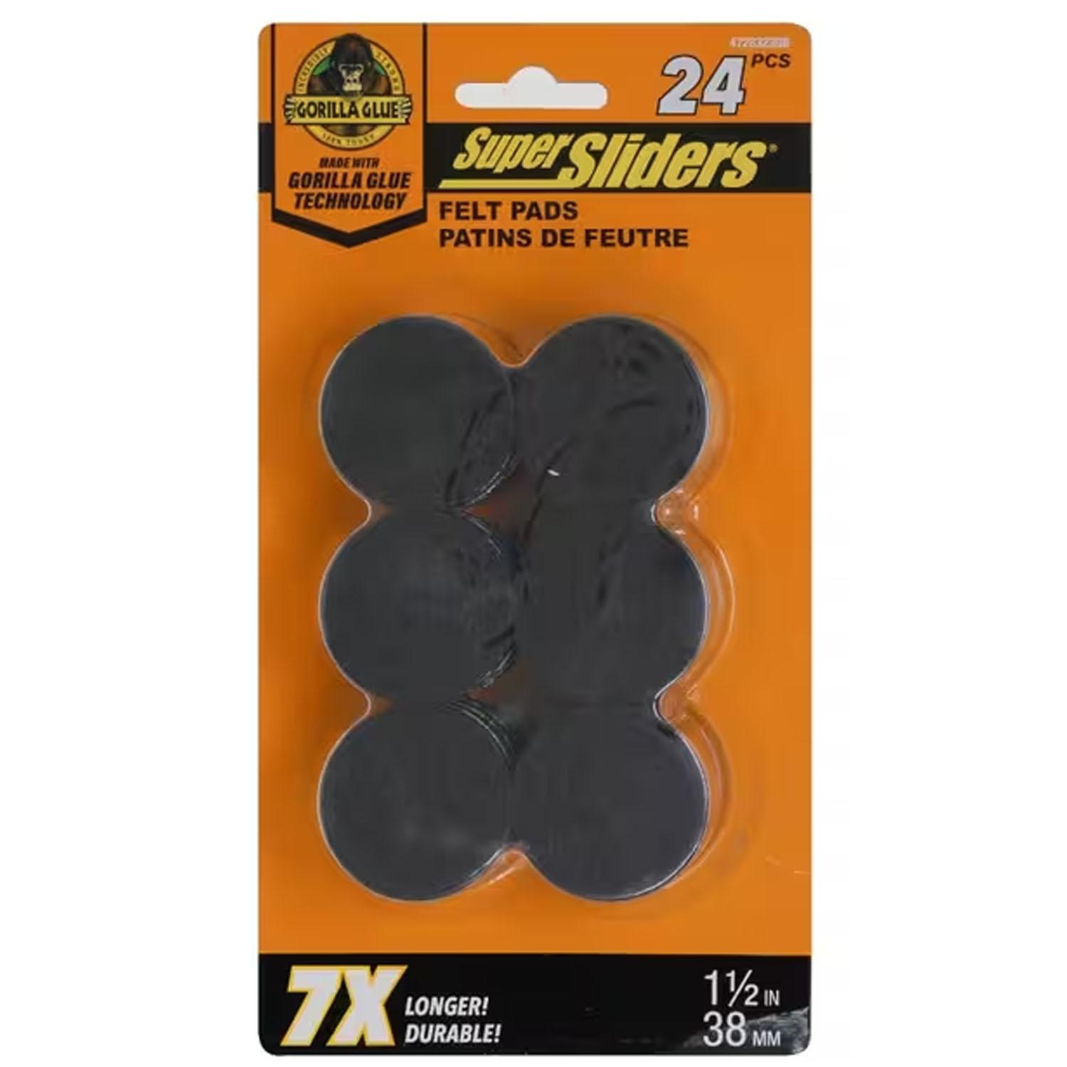 Super Sliders & Gorilla Glue 1-1/2" Felt Pads Brown