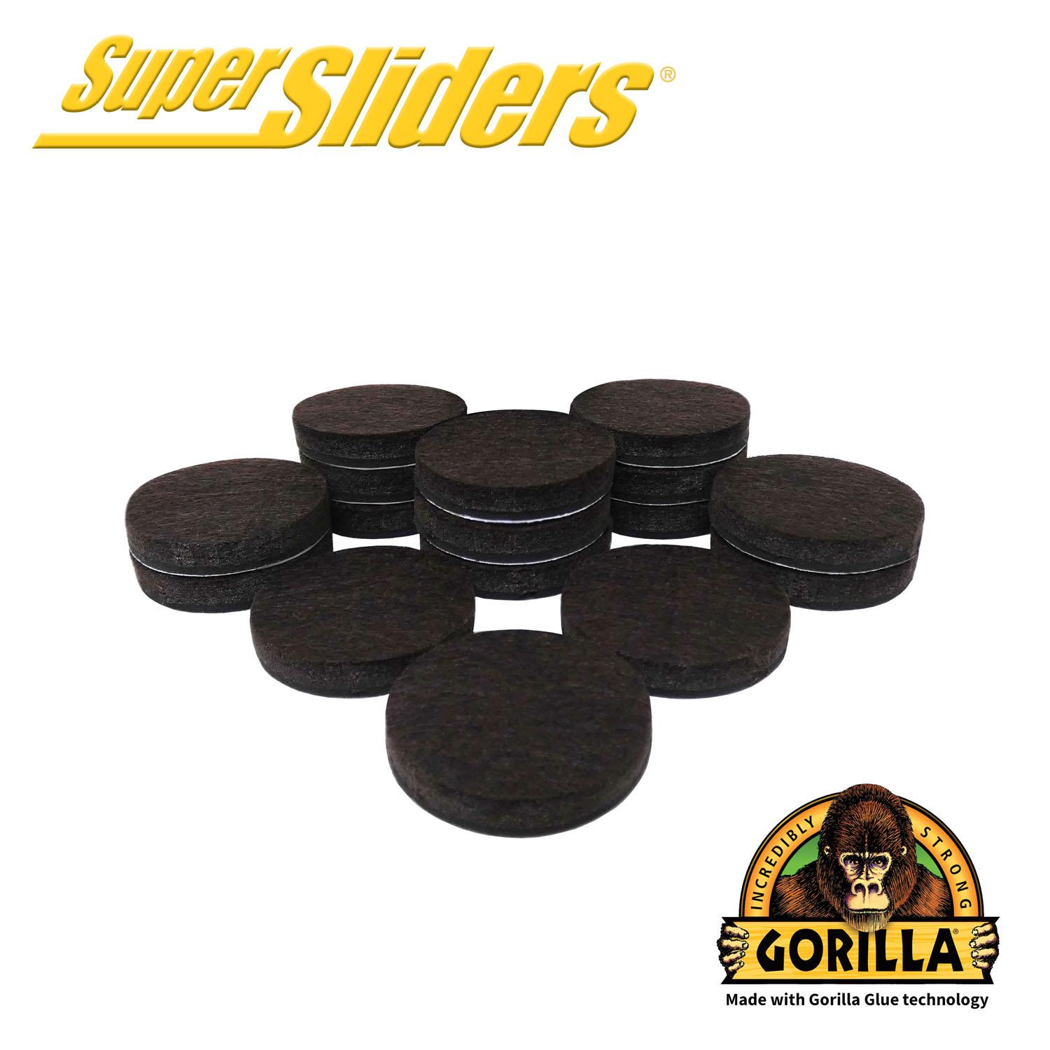 Super Sliders & Gorilla Glue 1-1/2" Felt Pads Brown