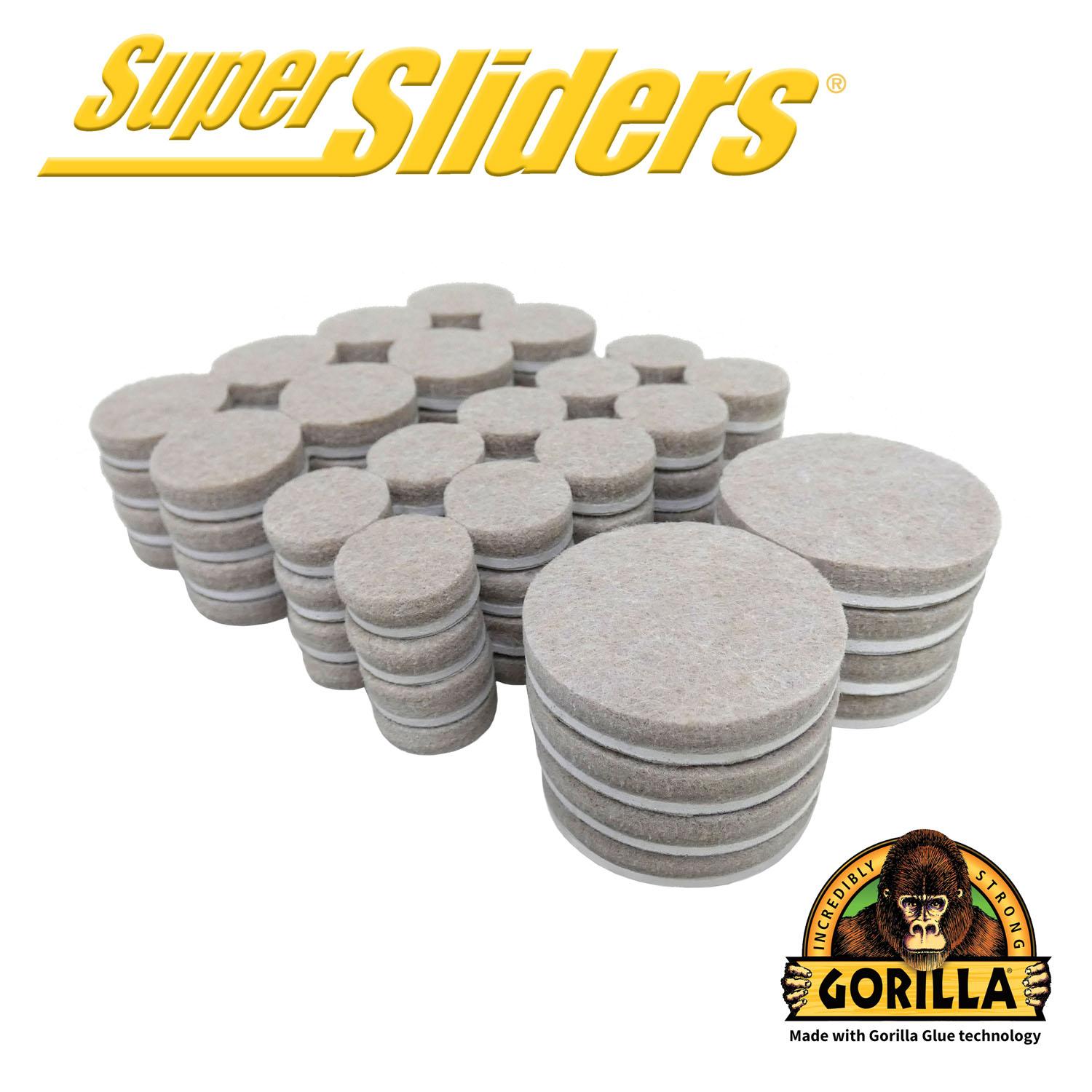 Super Sliders & Gorilla Glue Felt Pads Value Pack Beige