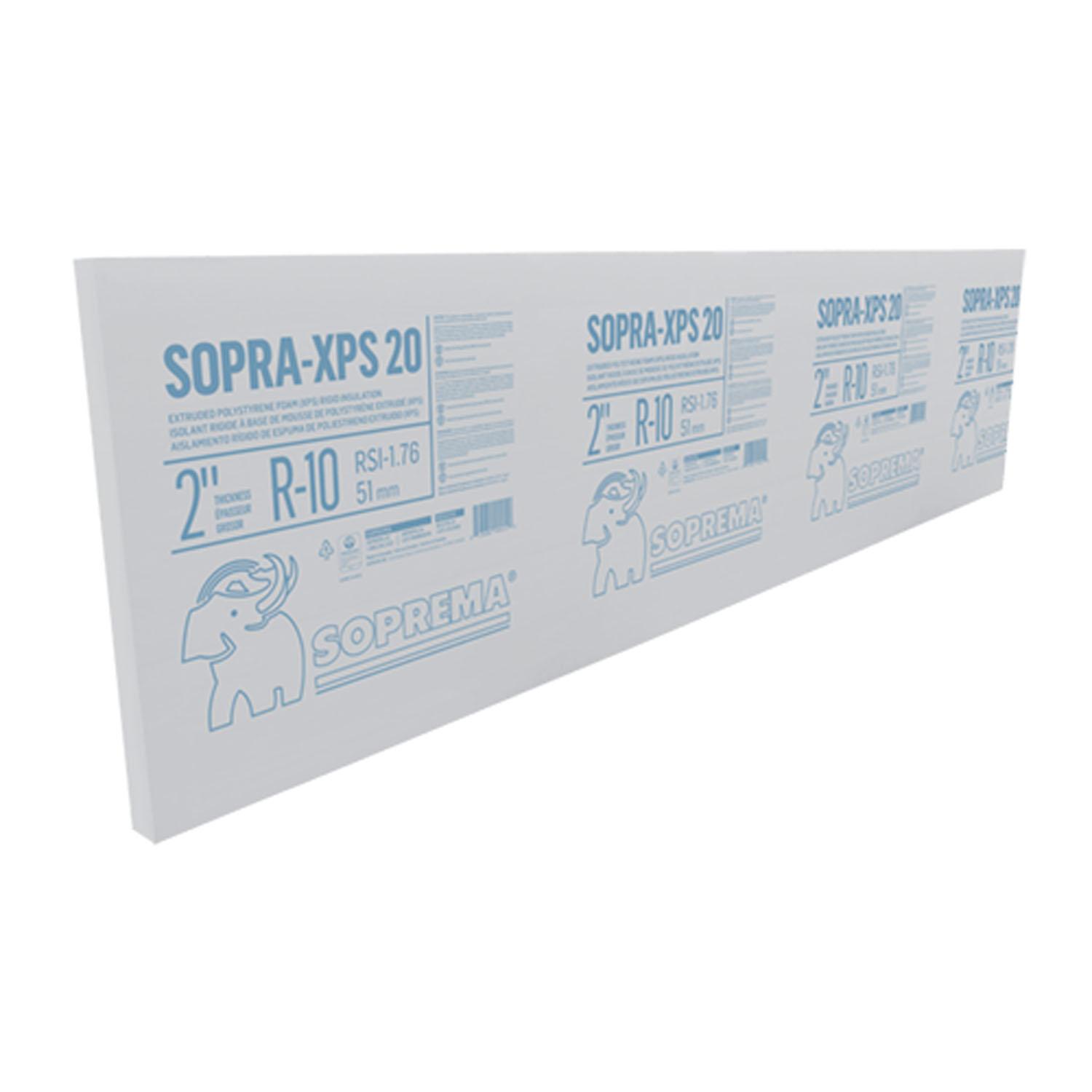 Sopra-XPS 20 à Emboîtement 2 Côtés 4' x 8' x 3"
