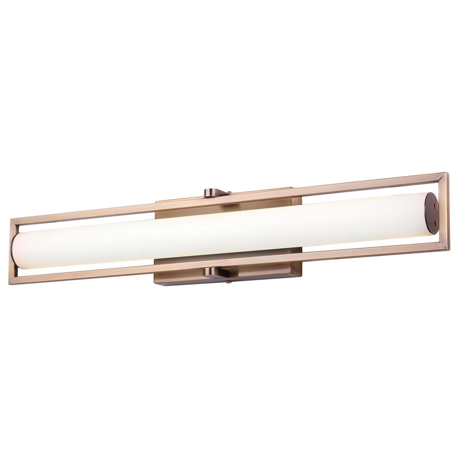 Gold LED Vanity Light - Flat Opal 3000K