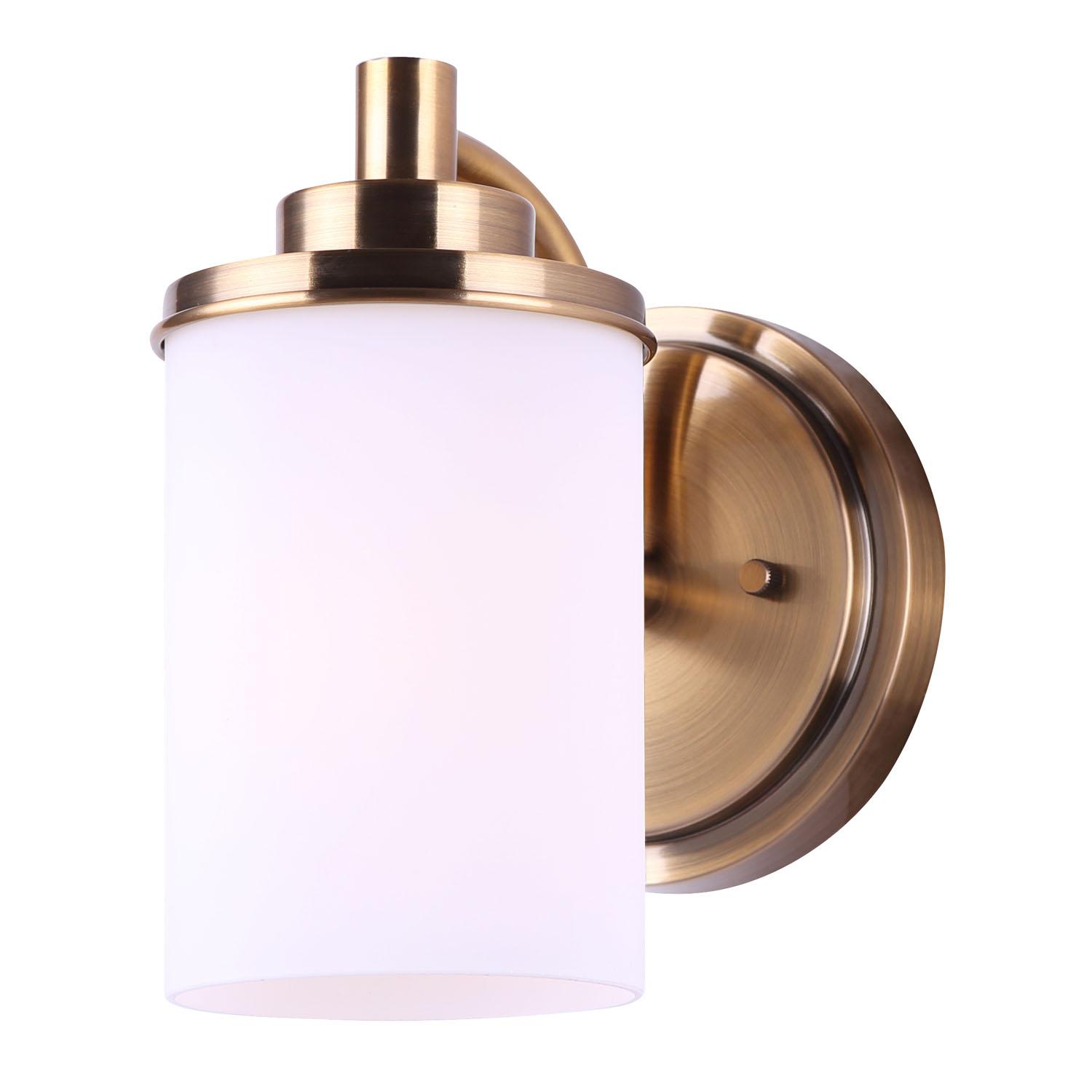 Gold Vanity Light - Flat Opal Glass