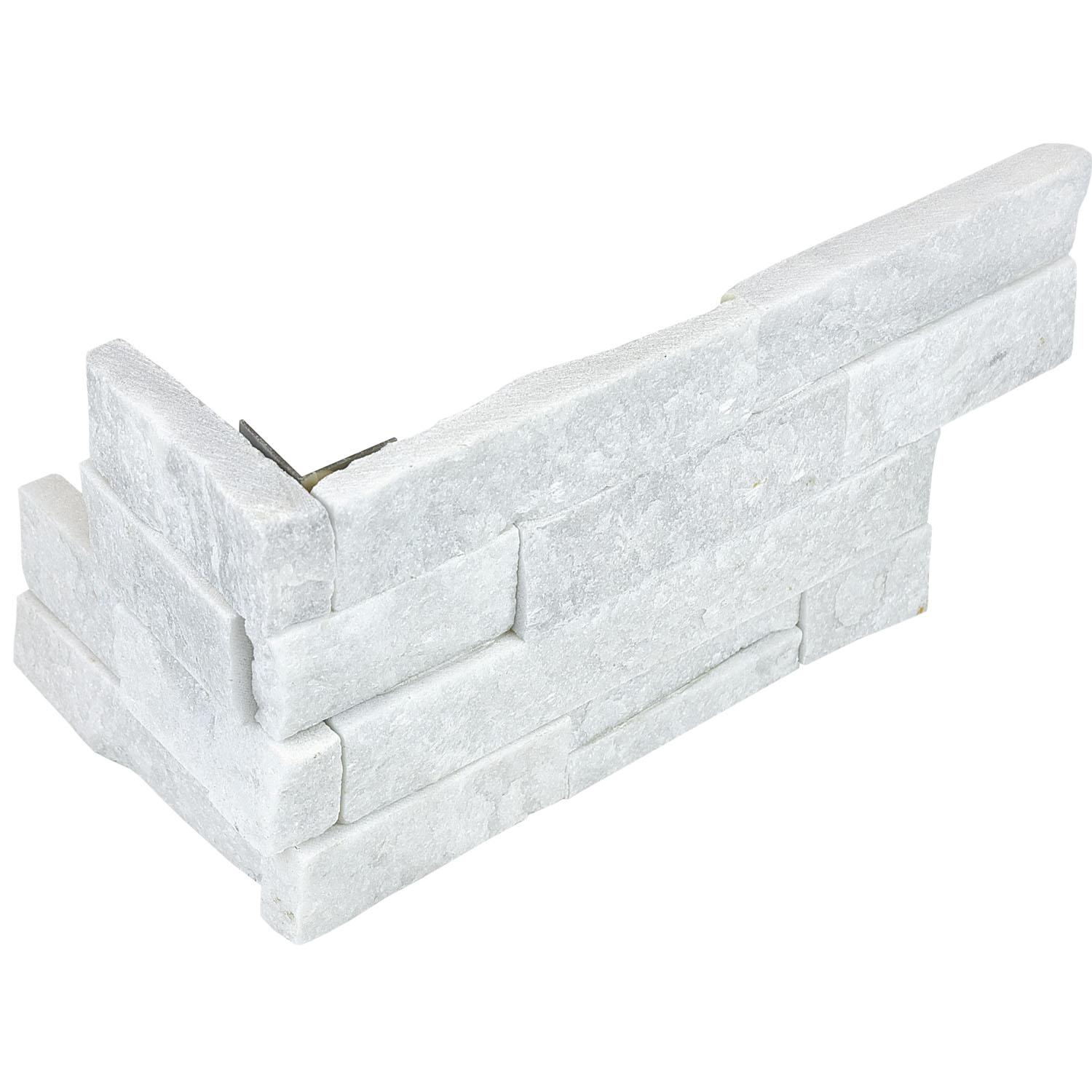 6x18" Ledger Stone Glacier Split Face Assembled Corner