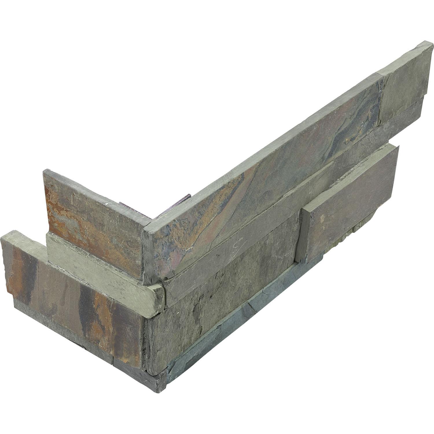 6x18" Ledger Stone Indian Coast Split Face Assembled Corner
