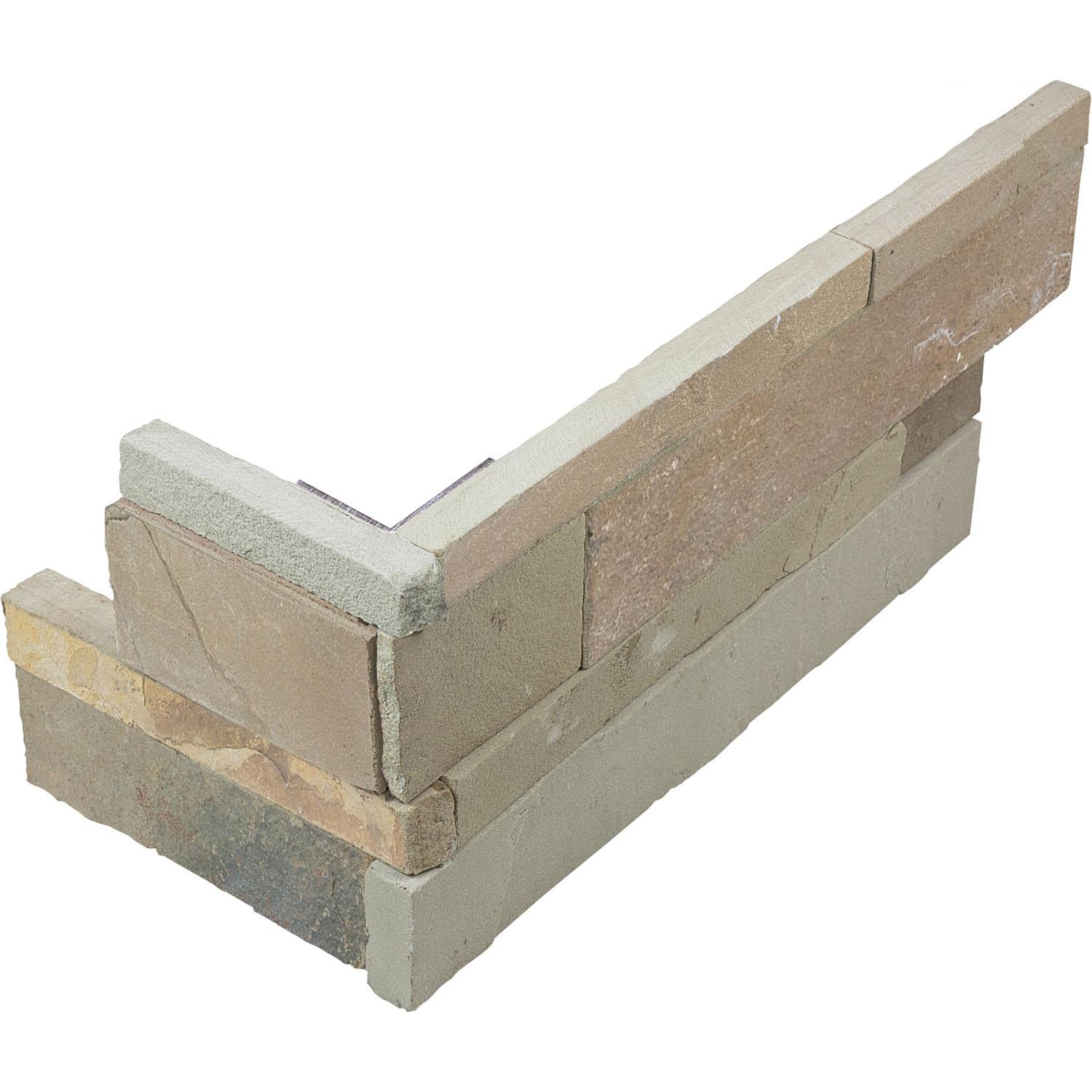 6x18" Ledger Stone African Dune Split Face Assembled Corner