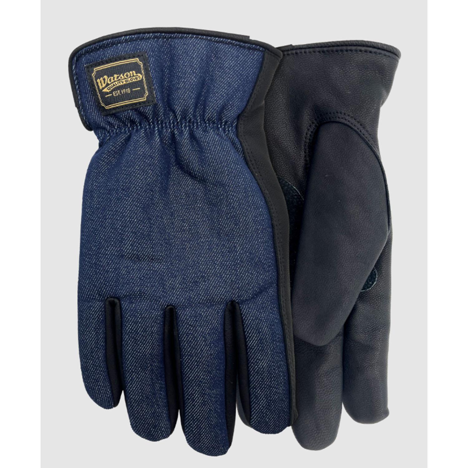 Denim Goatskin Driver Cowsplit Palm Patch-S