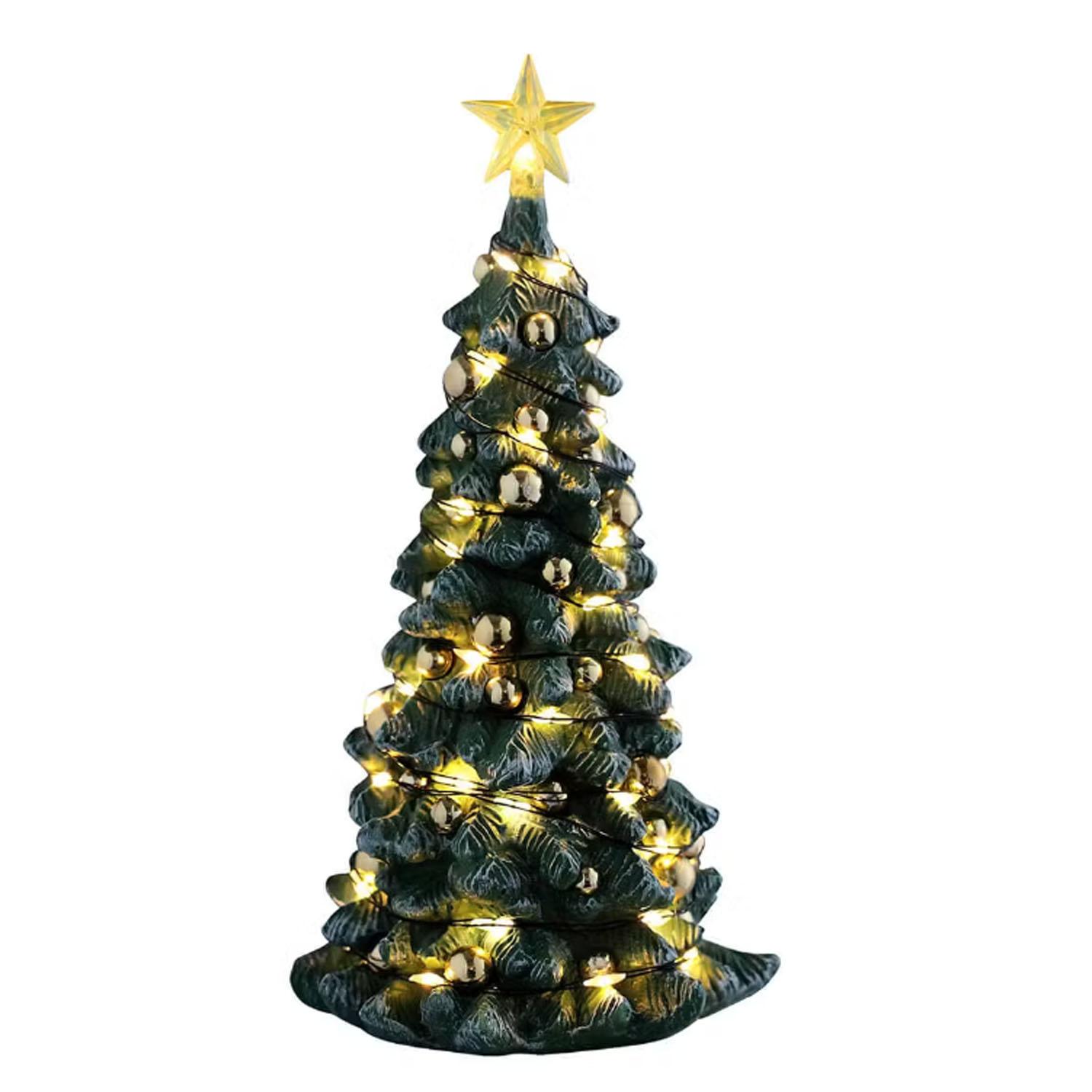 Snowy Christmas Tree with Clear Light